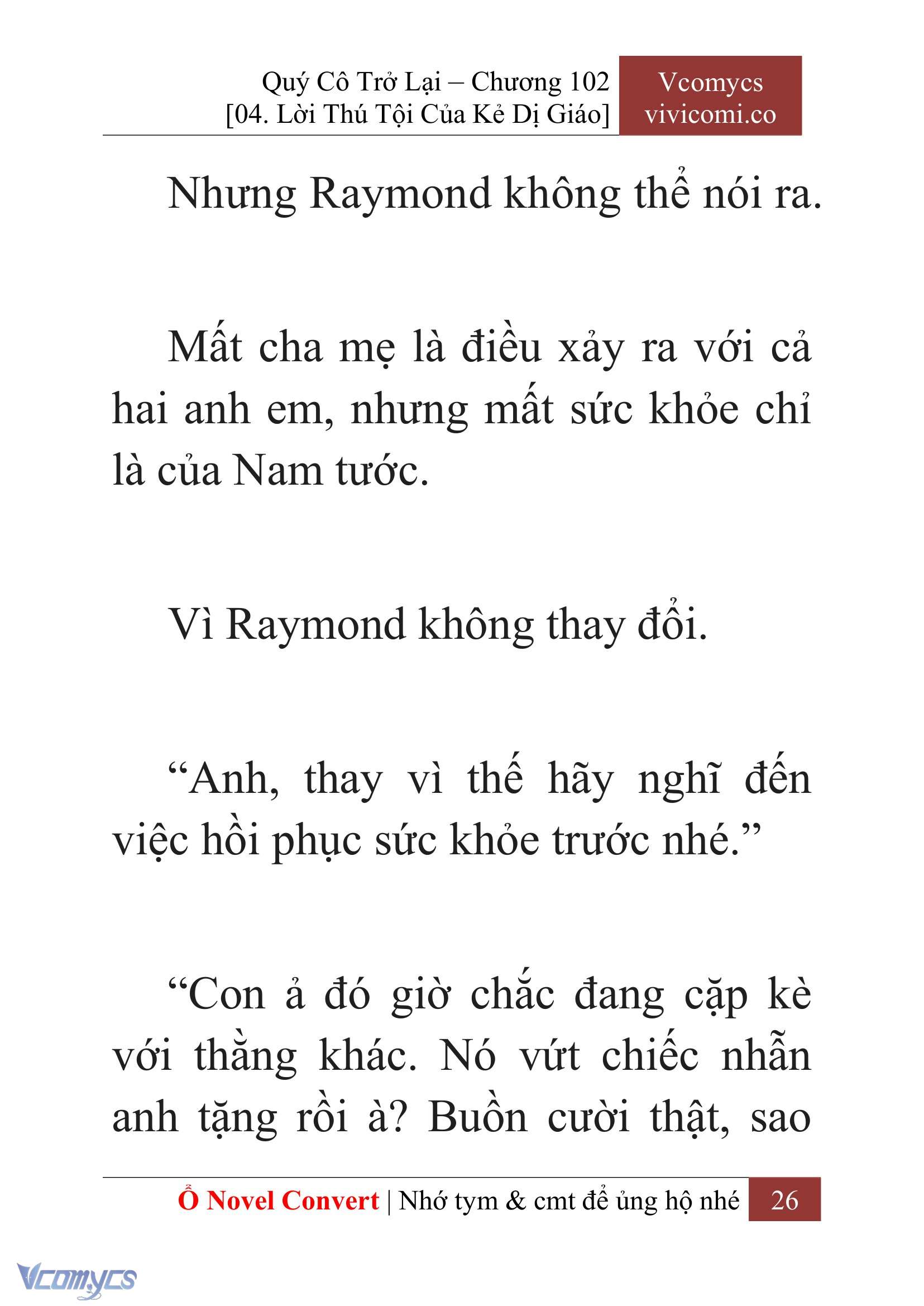 [Novel] Quý Cô Trở Lại Chap 102 - Next Chap 103