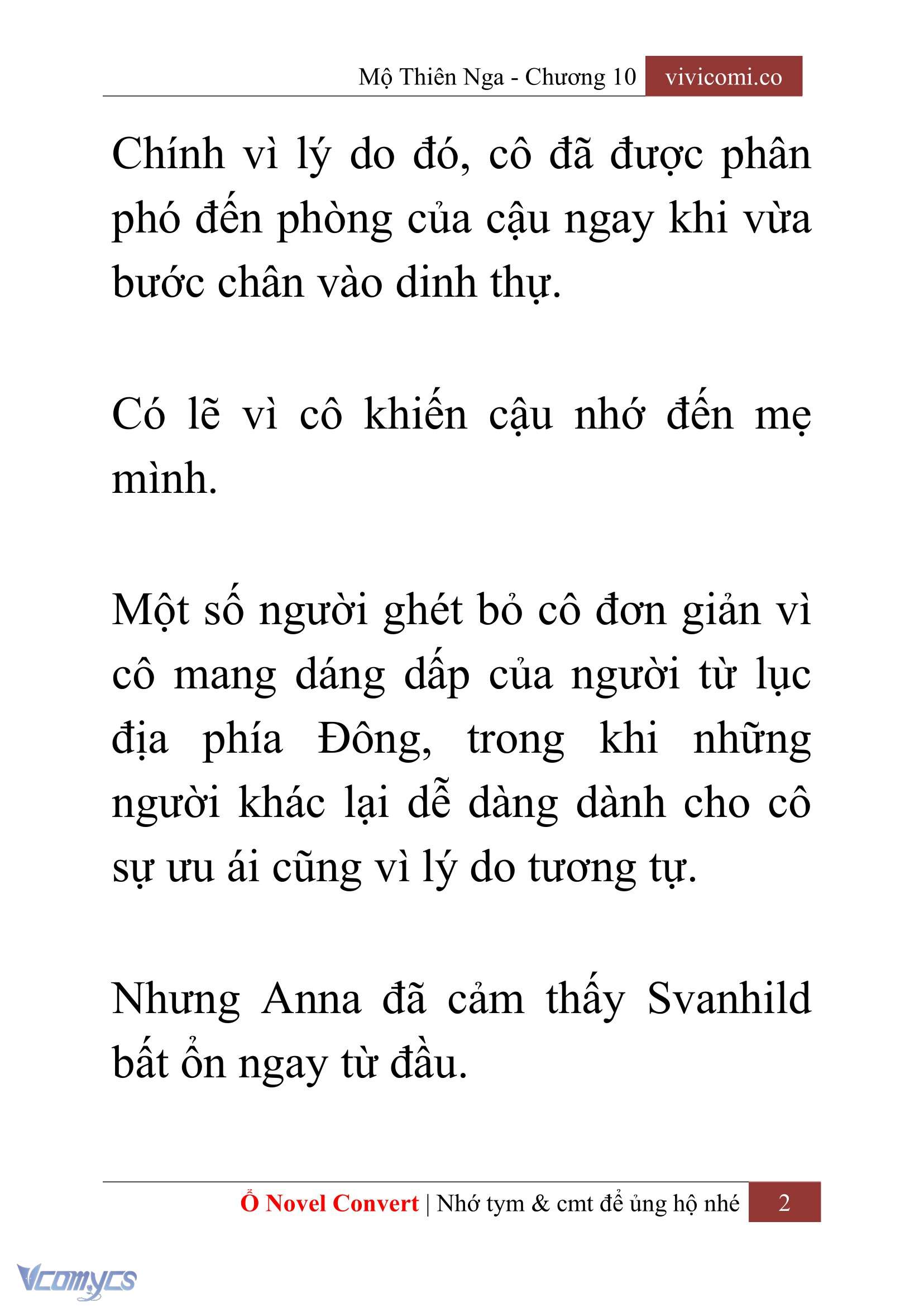 [Novel] Mộ Thiên Nga Chap 10 - Next 