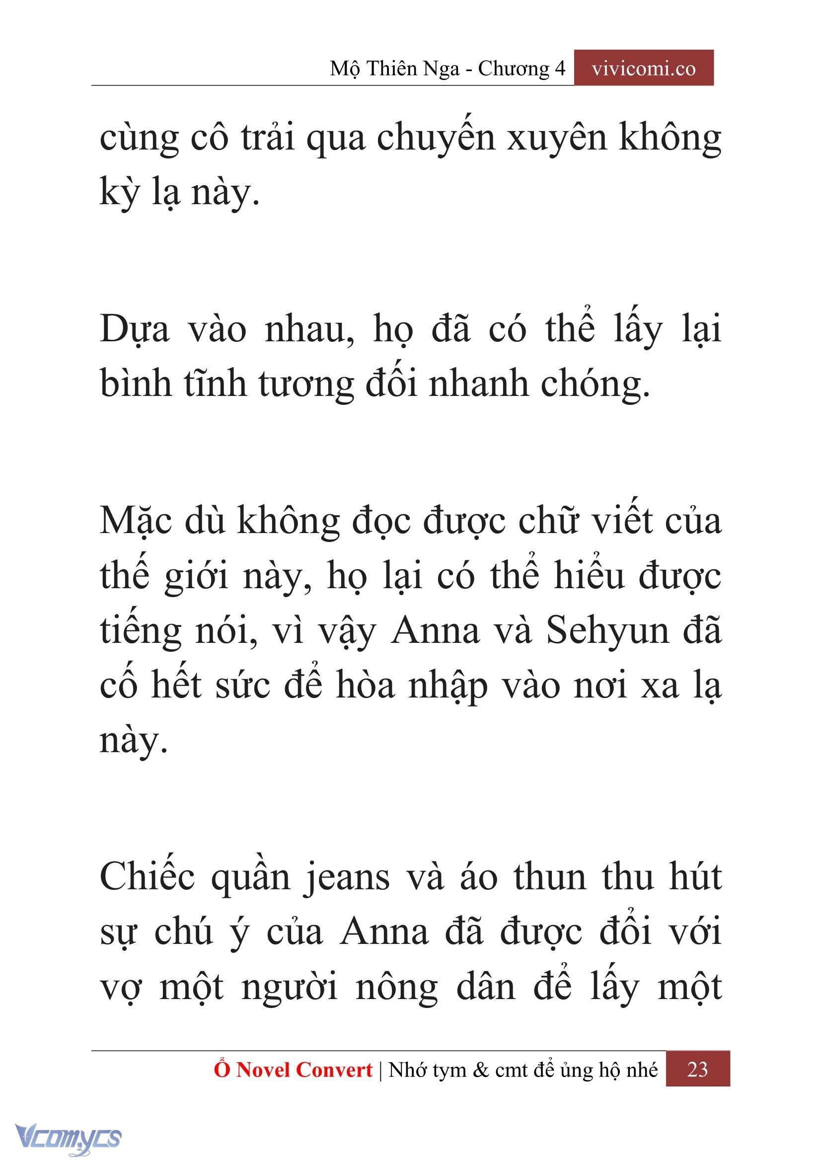 [Novel] Mộ Thiên Nga Chap 4 - Trang 2