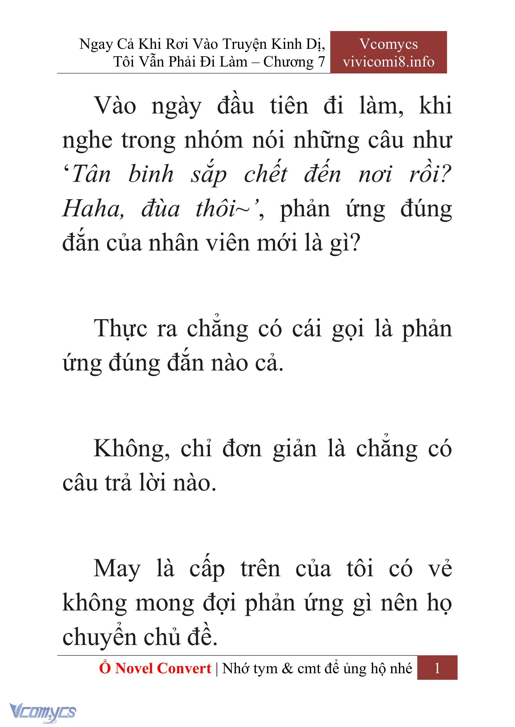 [Novel] Ngay Cả Khi Rơi Vào Truyện Kinh Dị, Tôi Vẫn Phải Đi Làm Chap 7 - Trang 2