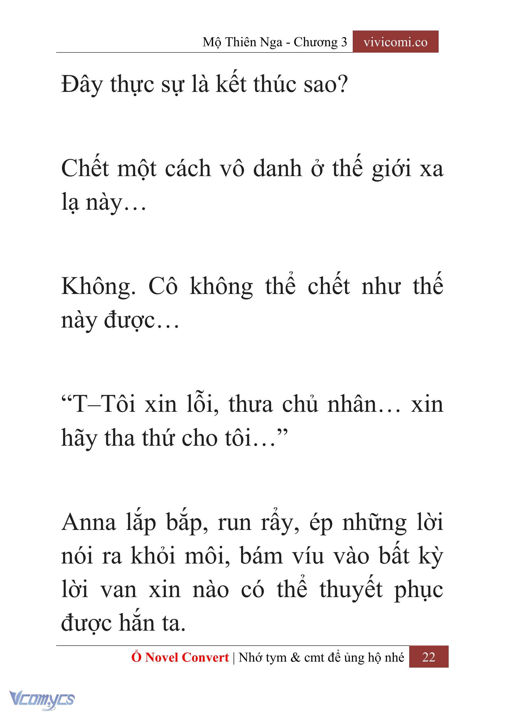 [Novel] Mộ Thiên Nga Chap 3 - Trang 2