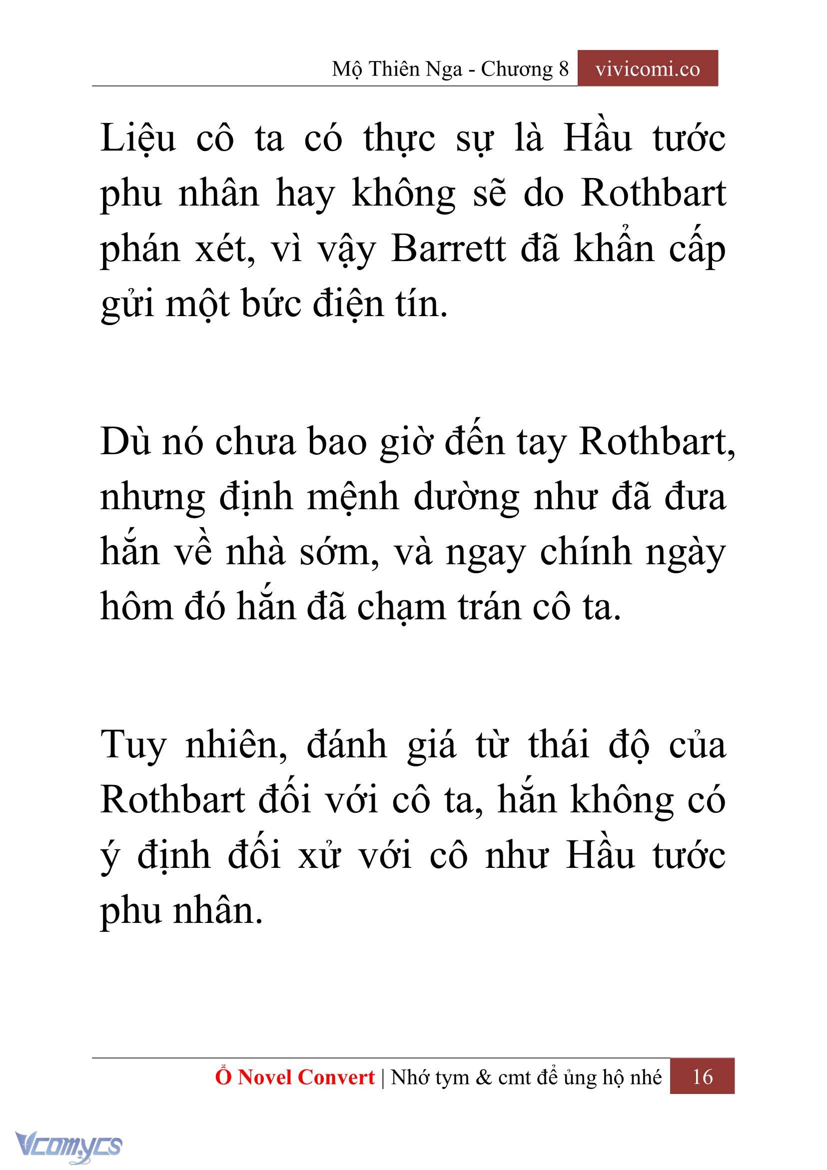 [Novel] Mộ Thiên Nga Chap 8 - Trang 2