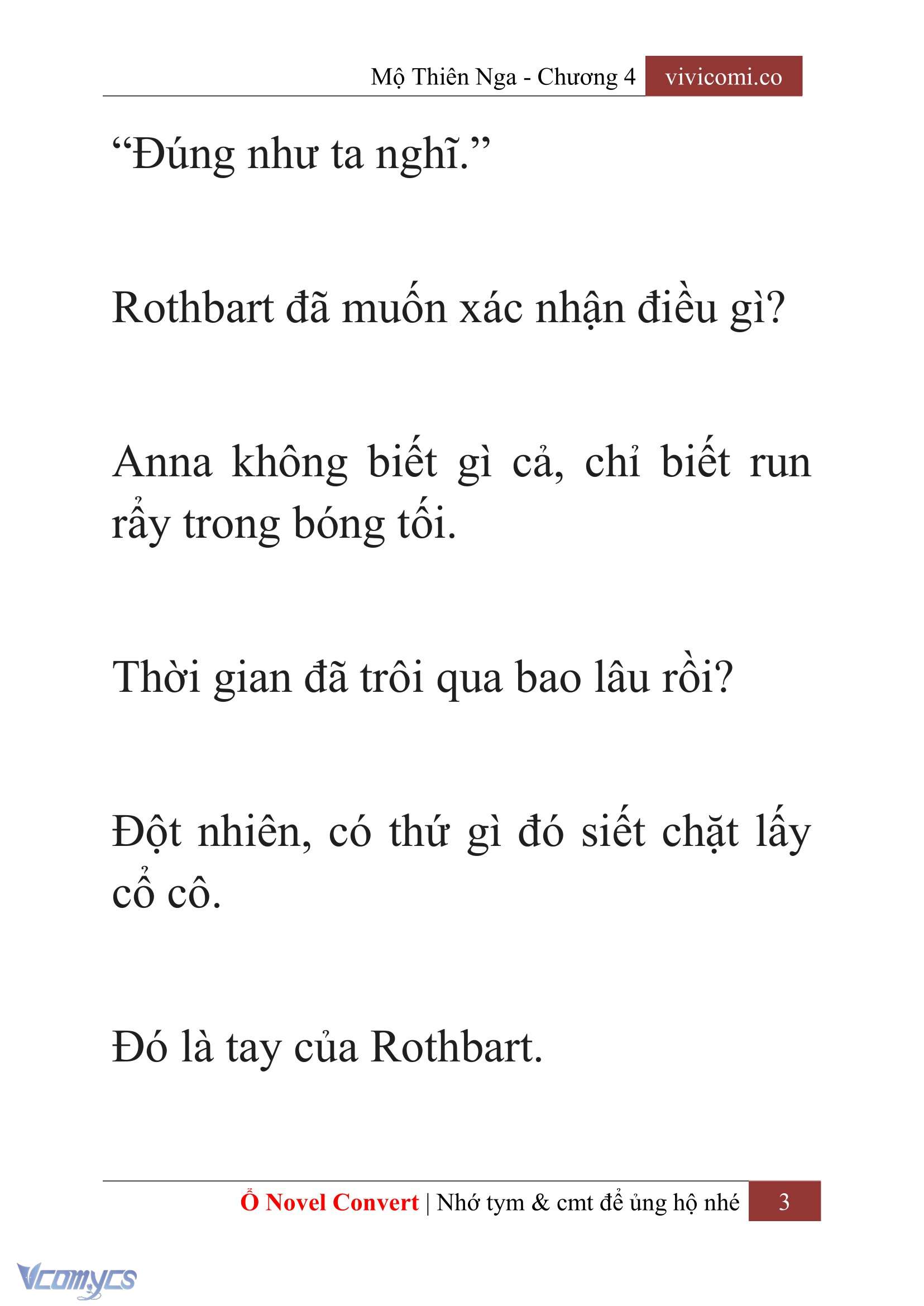 [Novel] Mộ Thiên Nga Chap 4 - Trang 2