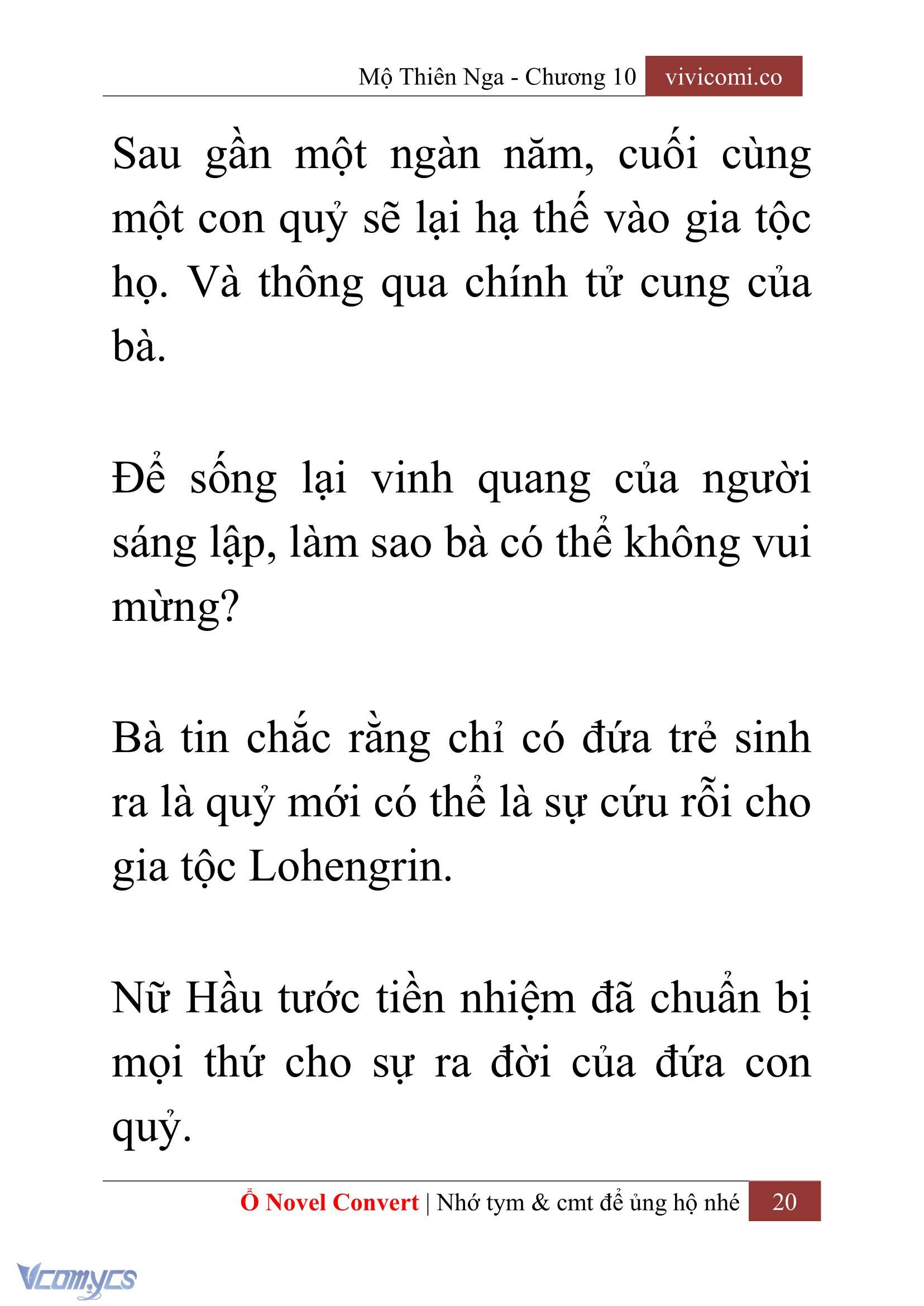 [Novel] Mộ Thiên Nga Chap 10 - Next 