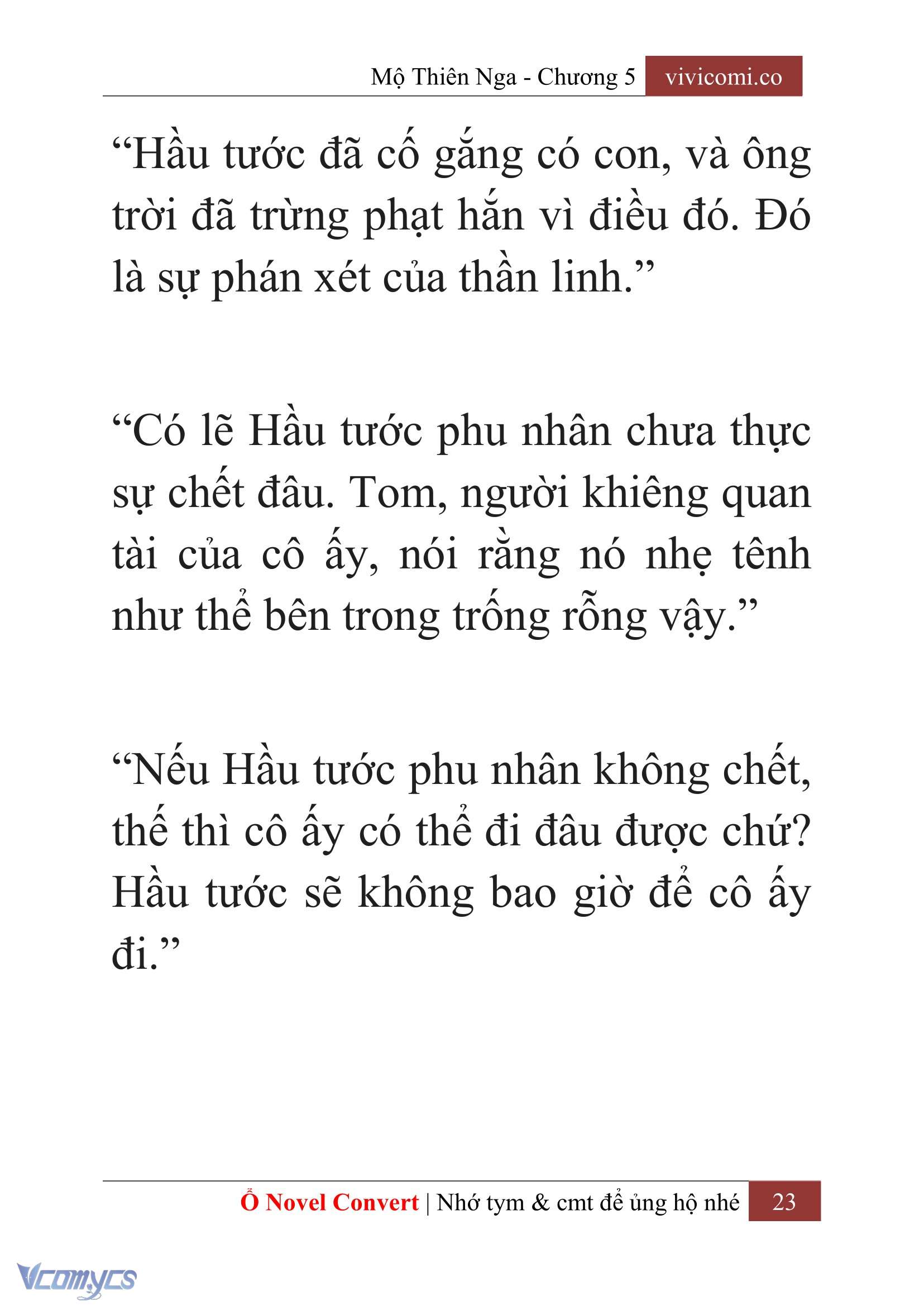 [Novel] Mộ Thiên Nga Chap 5 - Trang 2