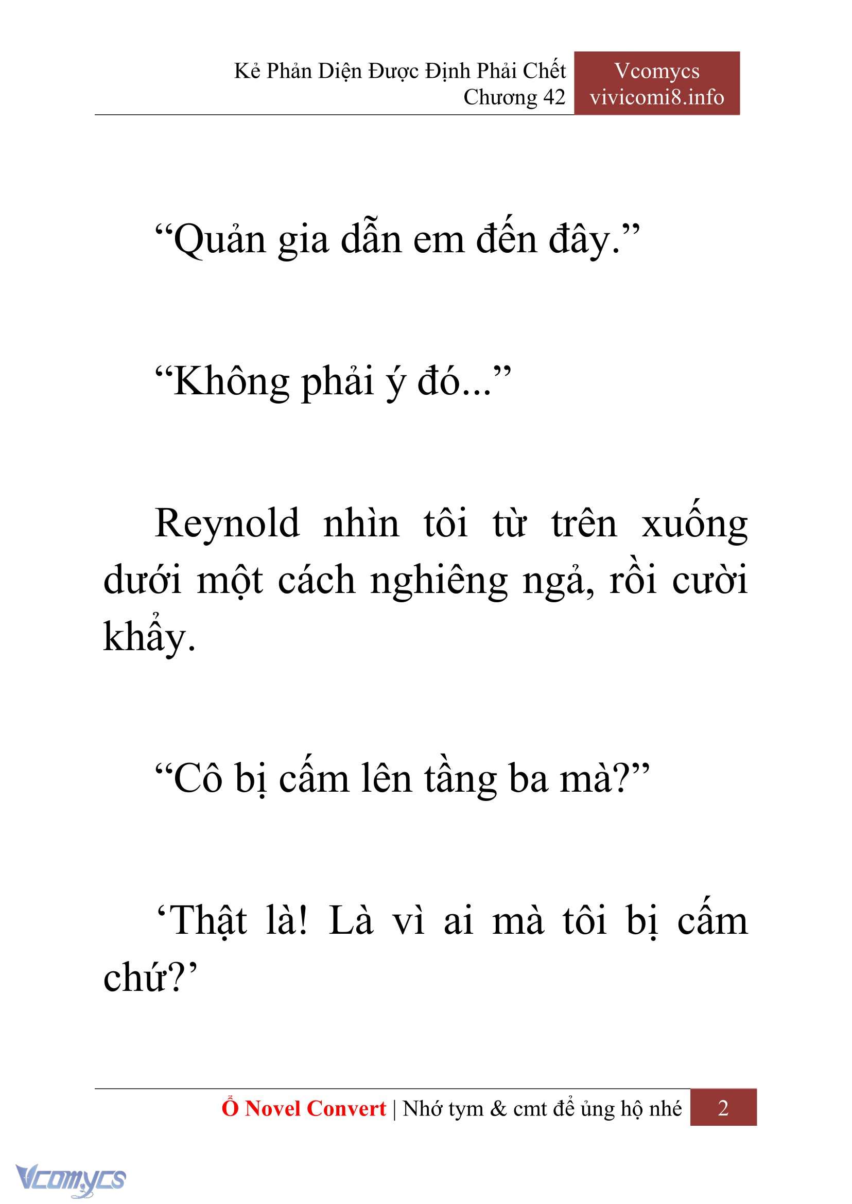 [Novel] Kẻ Phản Diện Được Định Phải Chết Chap 42 - Trang 2