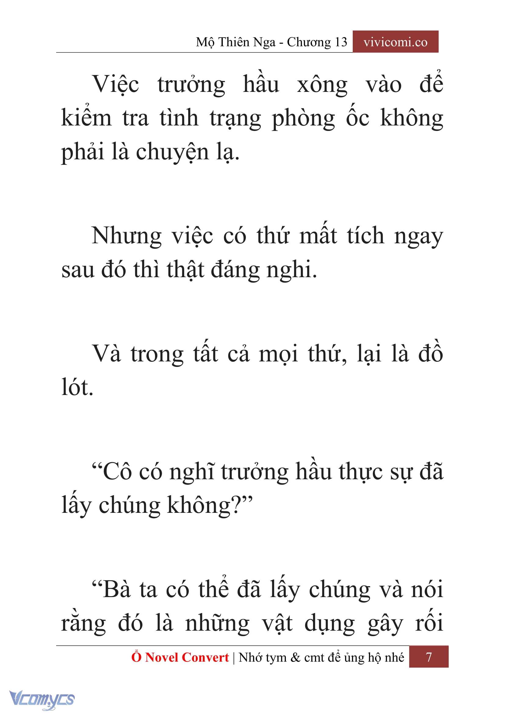 [Novel] Mộ Thiên Nga Chap 13 - Trang 2