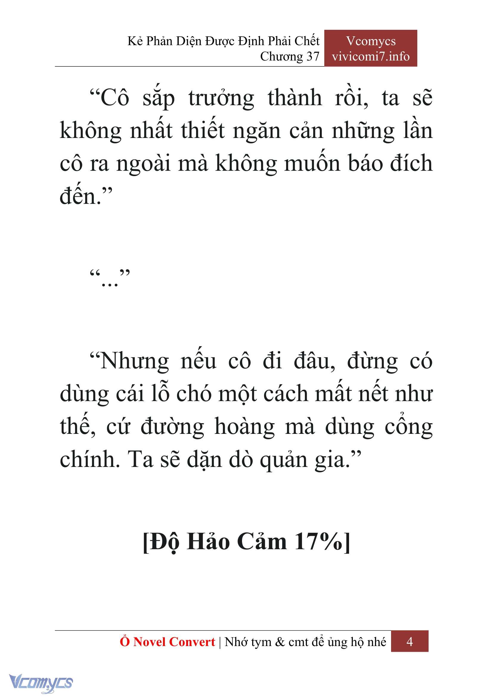 [Novel] Kẻ Phản Diện Được Định Phải Chết Chap 37 - Trang 2