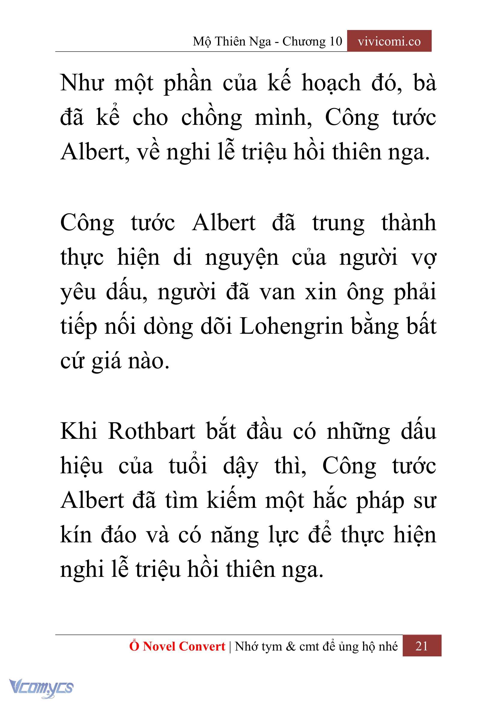 [Novel] Mộ Thiên Nga Chap 10 - Next 