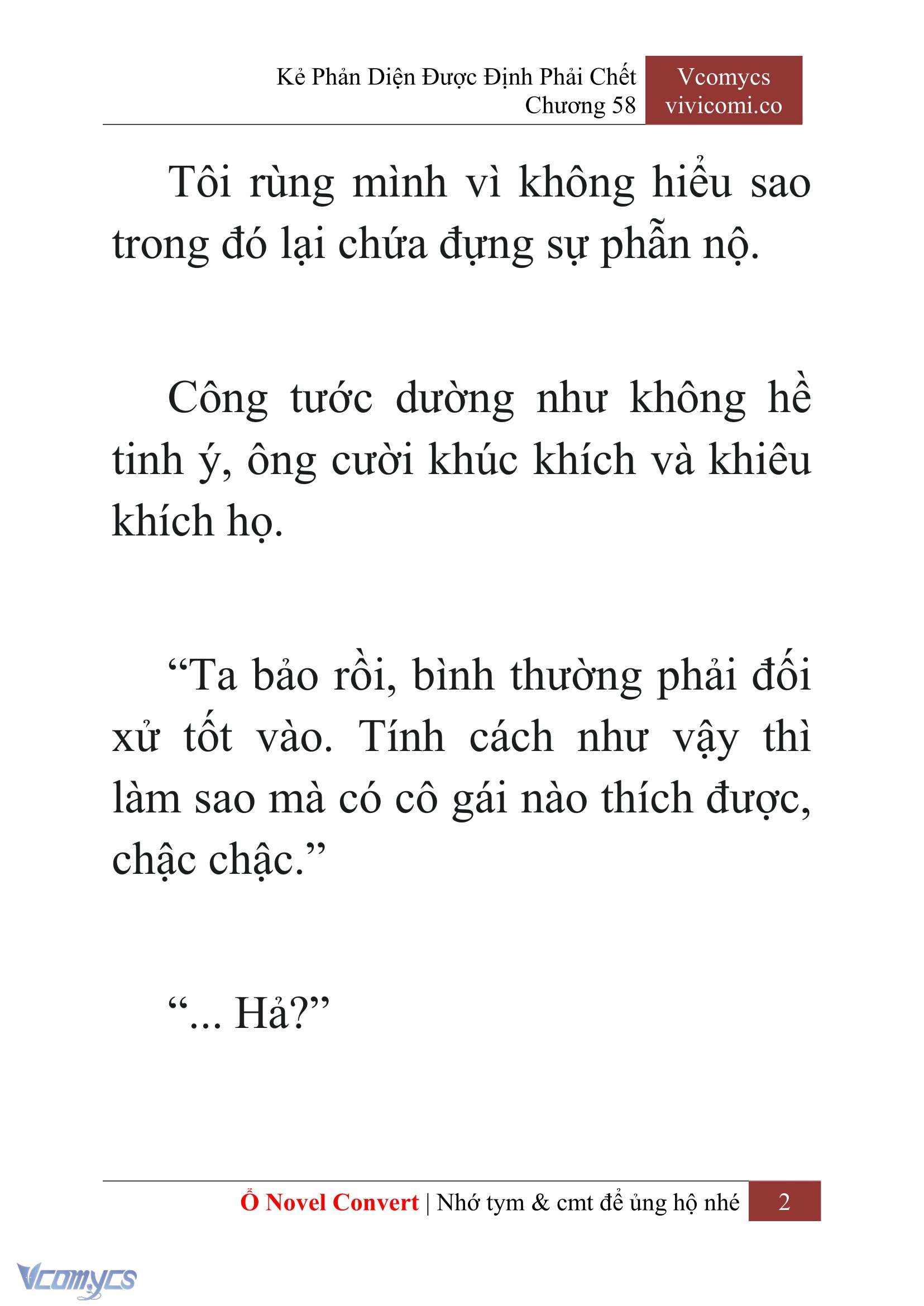 [Novel] Kẻ Phản Diện Được Định Phải Chết Chap 58 - Trang 2