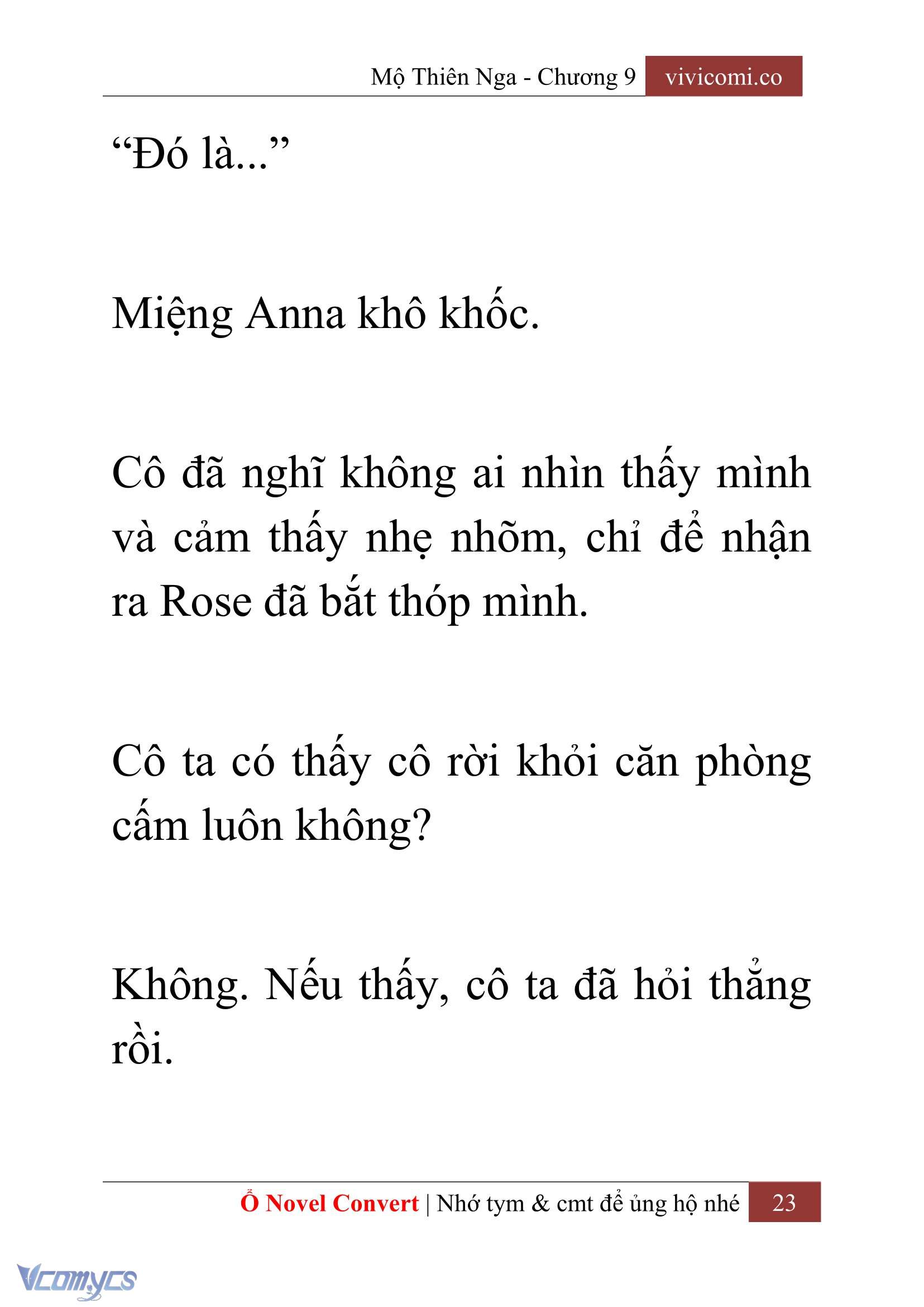 [Novel] Mộ Thiên Nga Chap 9 - Next Chap 10