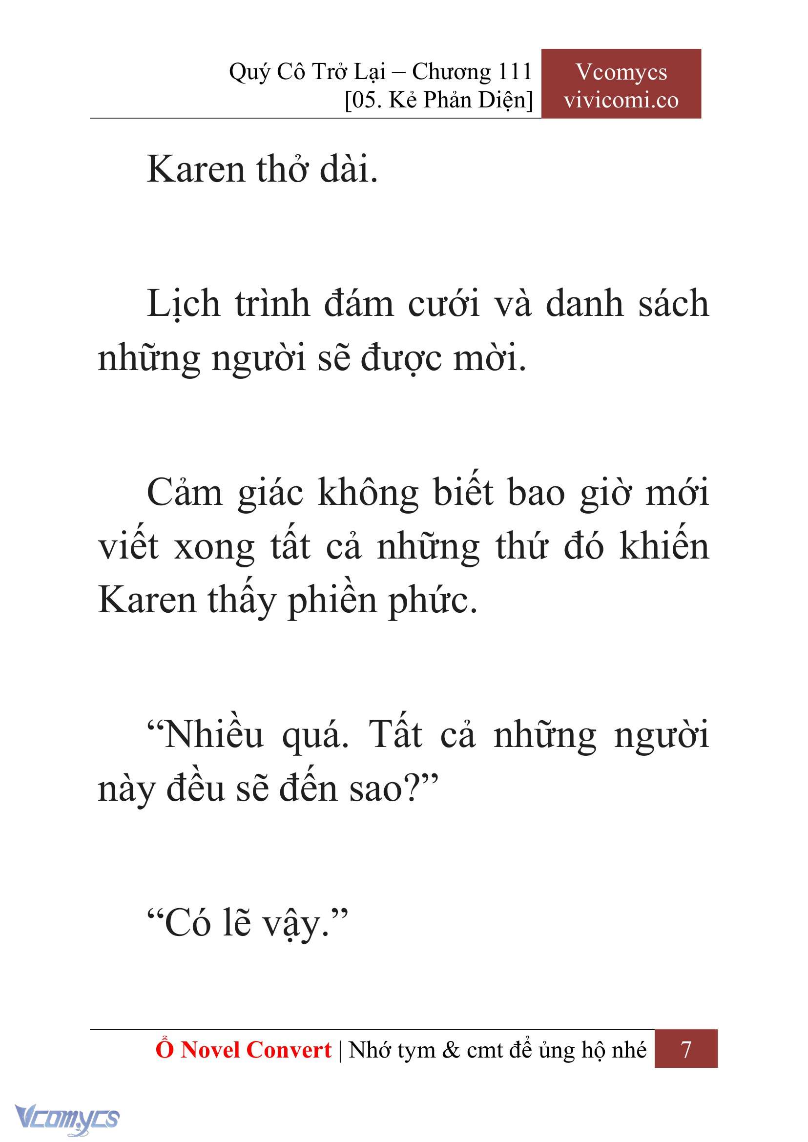 [Novel] Quý Cô Trở Lại Chap 111 - Trang 2