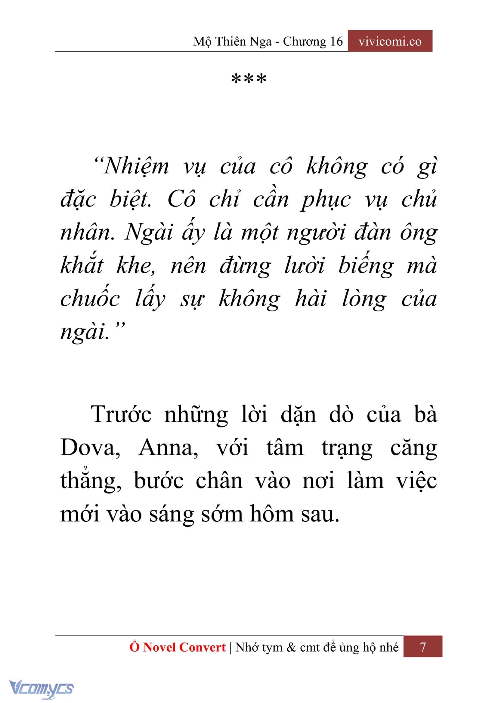 [Novel] Mộ Thiên Nga Chap 16 - Trang 2
