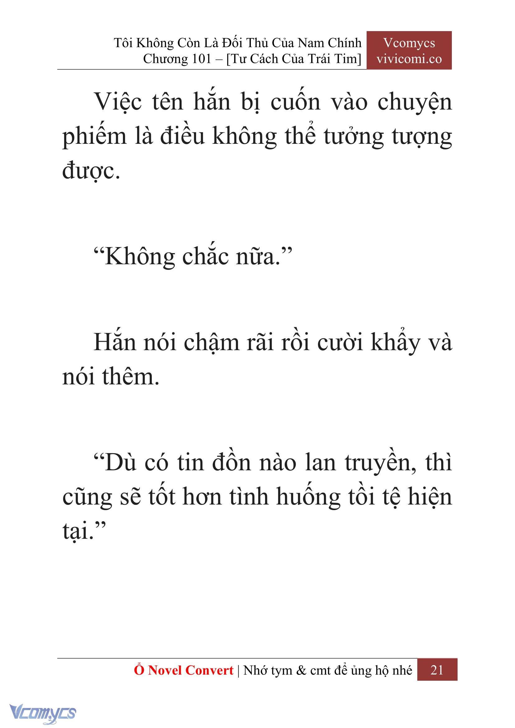 [Novel] Tôi Không Còn Là Đối Thủ Của Nam Chính Chap 101 - Trang 2