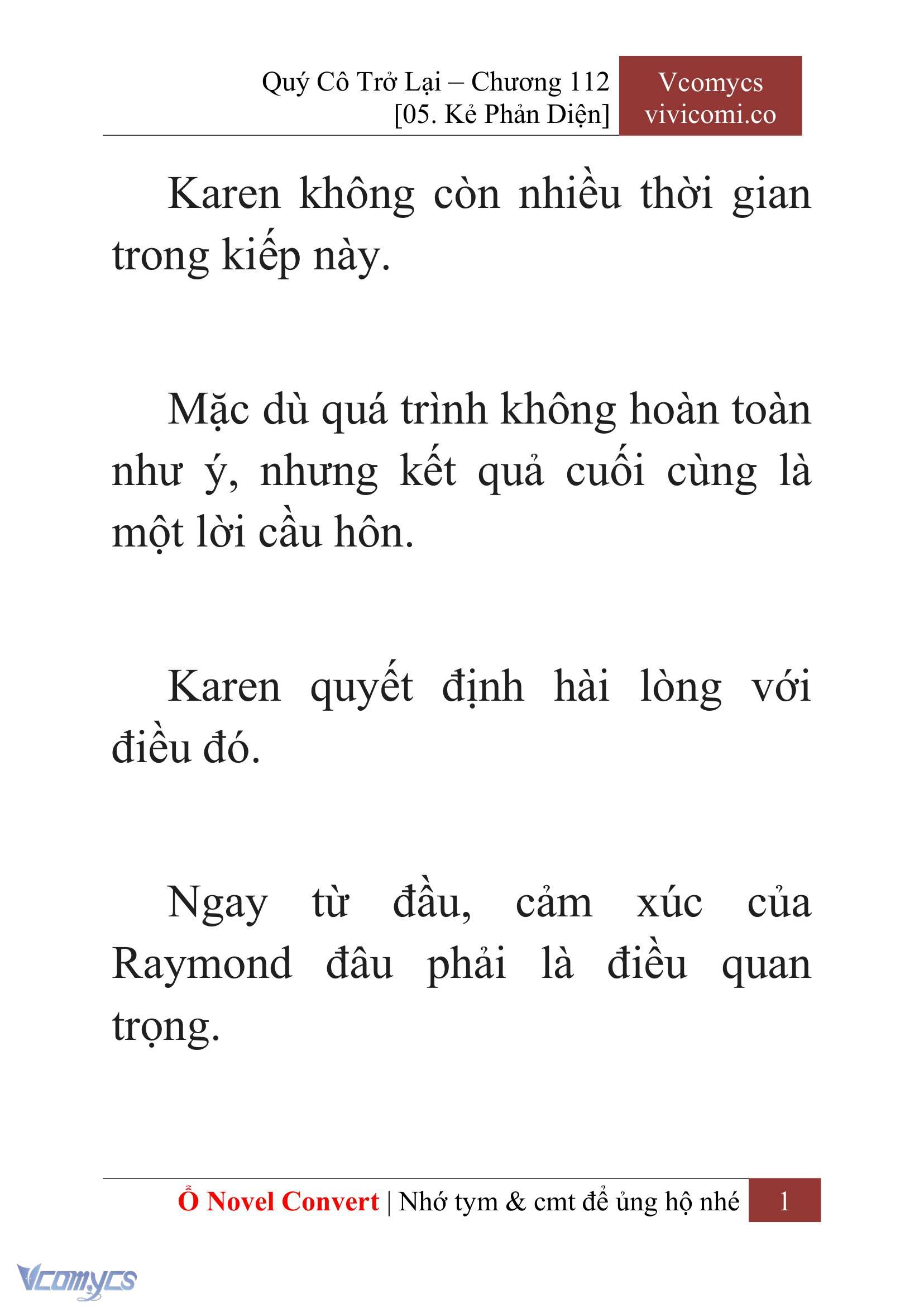 [Novel] Quý Cô Trở Lại Chap 112 - Trang 2