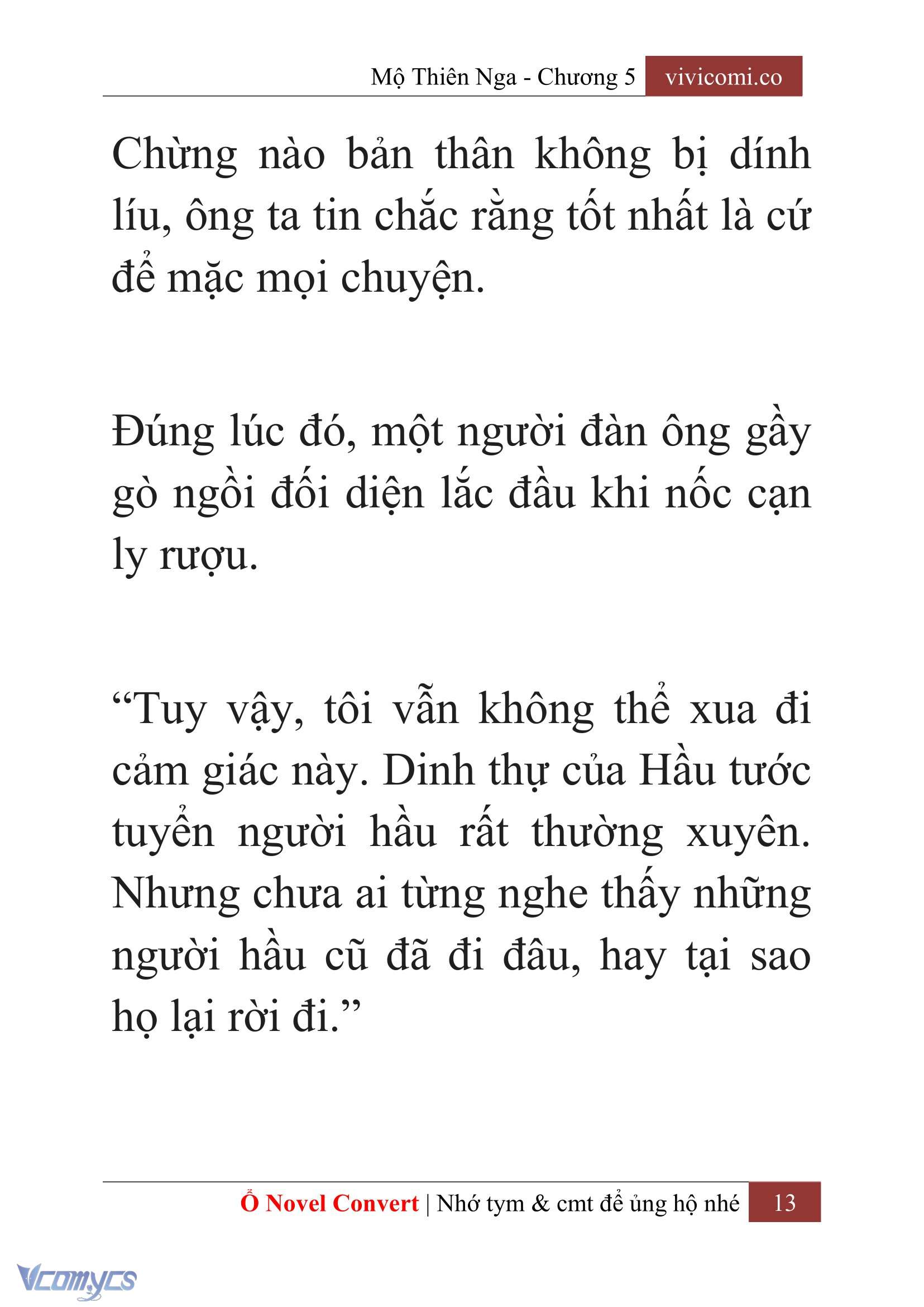 [Novel] Mộ Thiên Nga Chap 5 - Trang 2