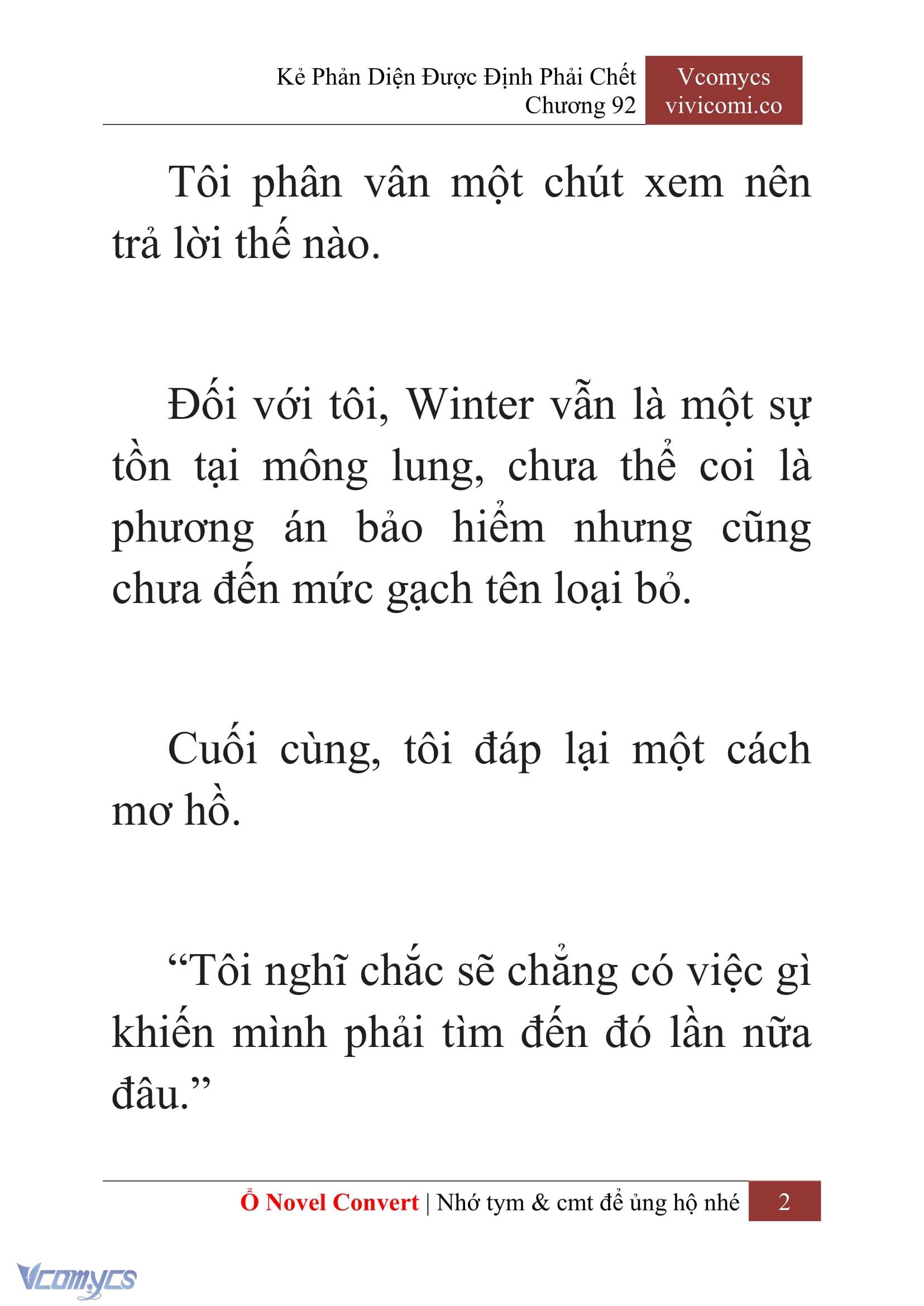 [Novel] Kẻ Phản Diện Được Định Phải Chết Chap 92 - Trang 2