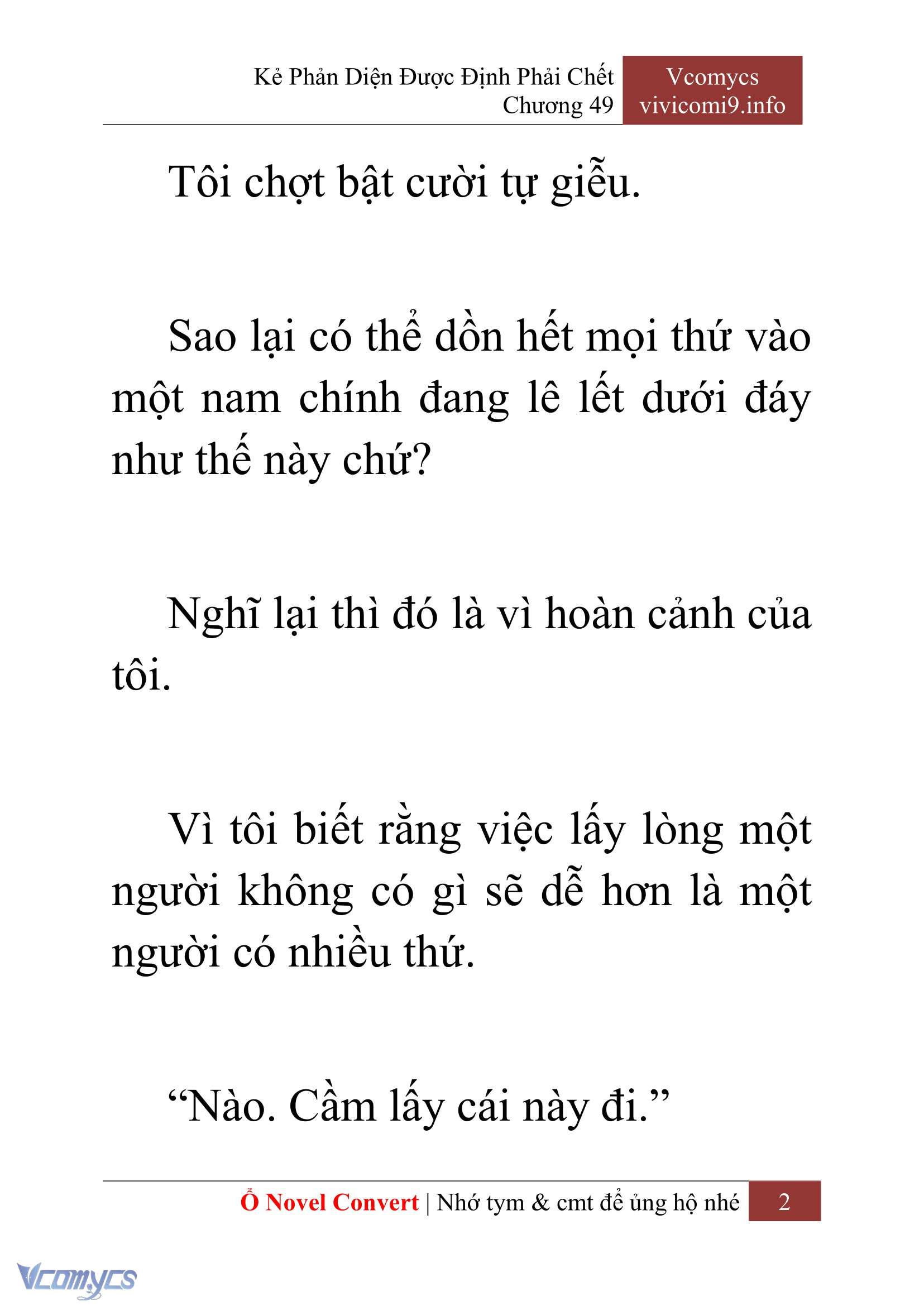 [Novel] Kẻ Phản Diện Được Định Phải Chết Chap 49 - Trang 2