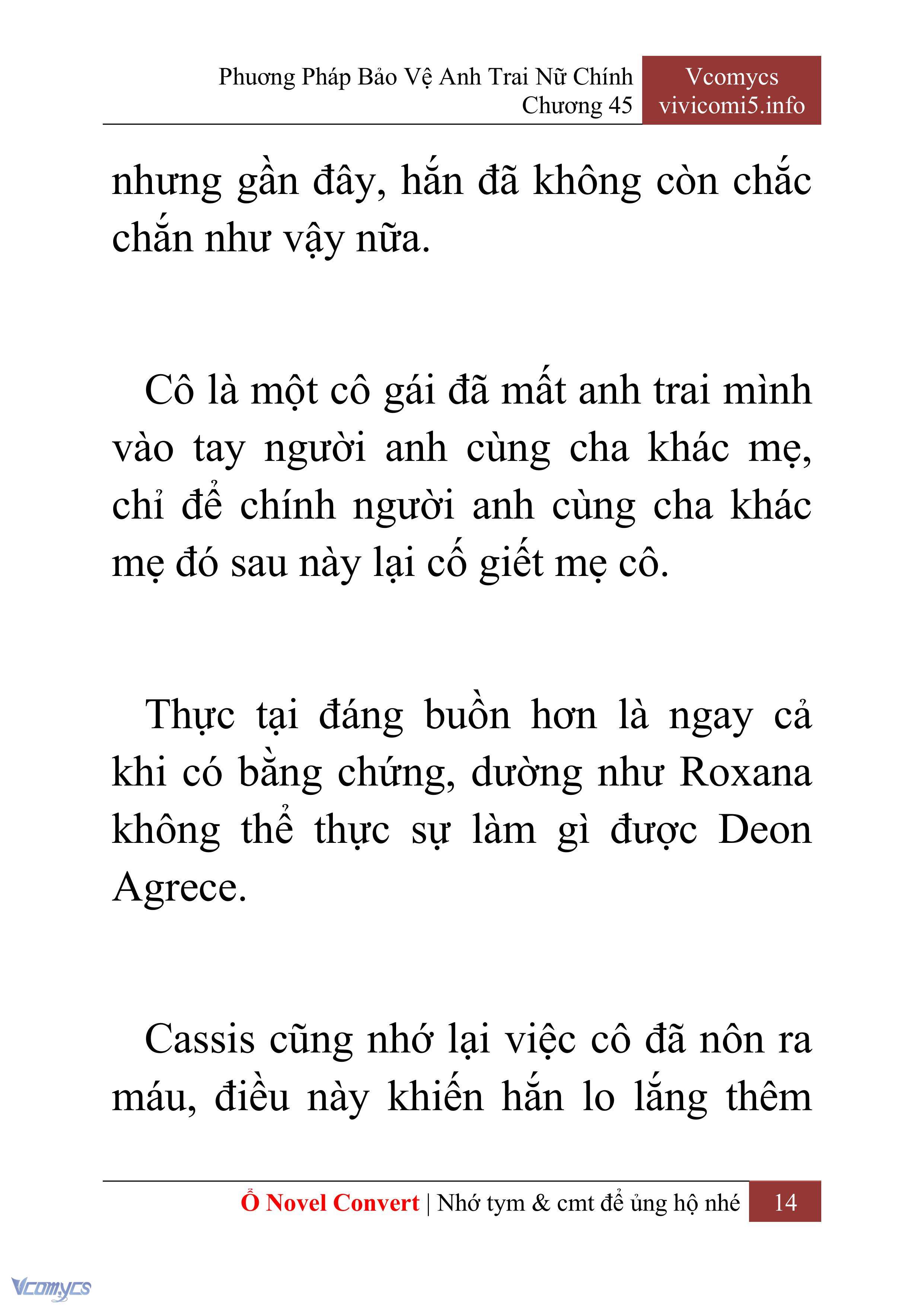 [Novel] Phương Pháp Bảo Vệ Anh Trai Nữ Chính Chap 45 - Trang 2