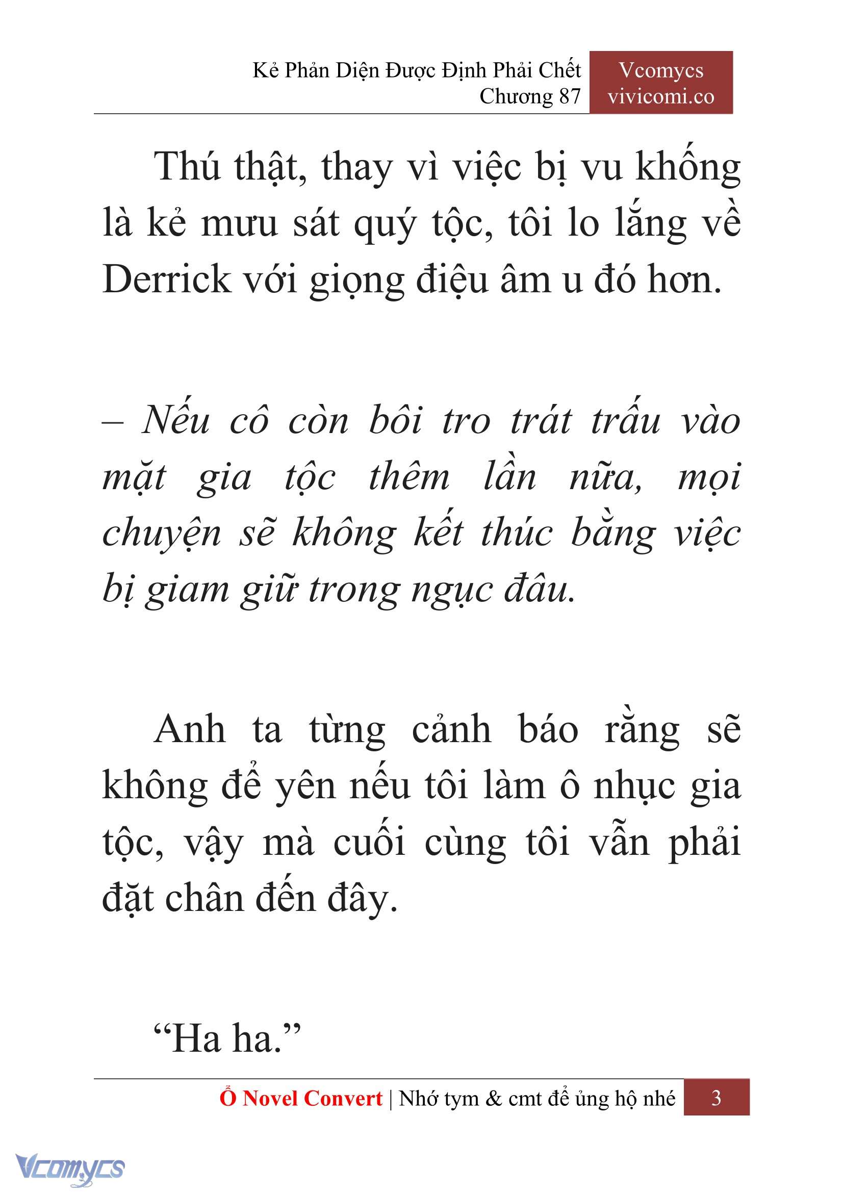 [Novel] Kẻ Phản Diện Được Định Phải Chết Chap 87 - Trang 2