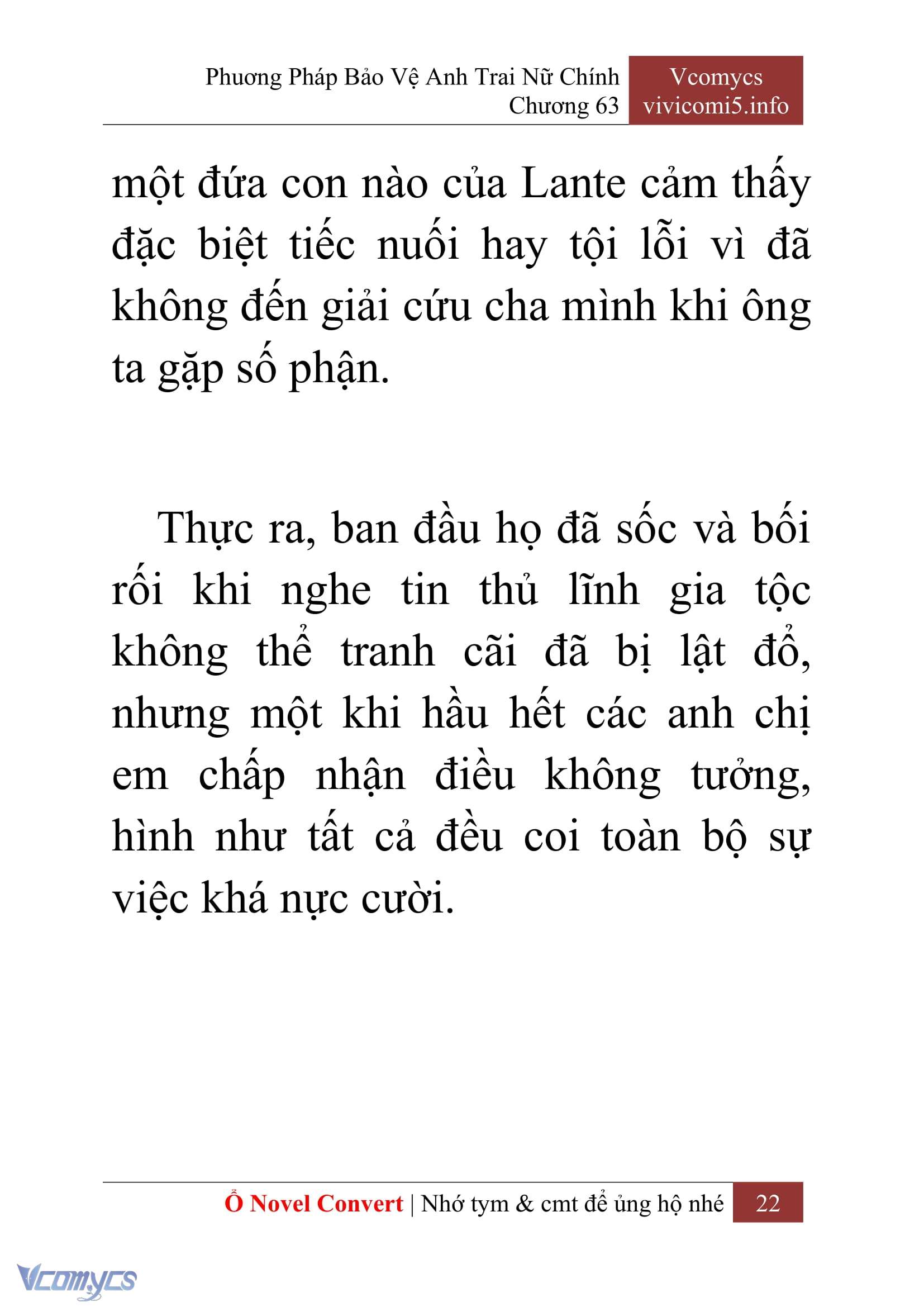 [Novel] Phương Pháp Bảo Vệ Anh Trai Nữ Chính Chap 63 - Trang 2