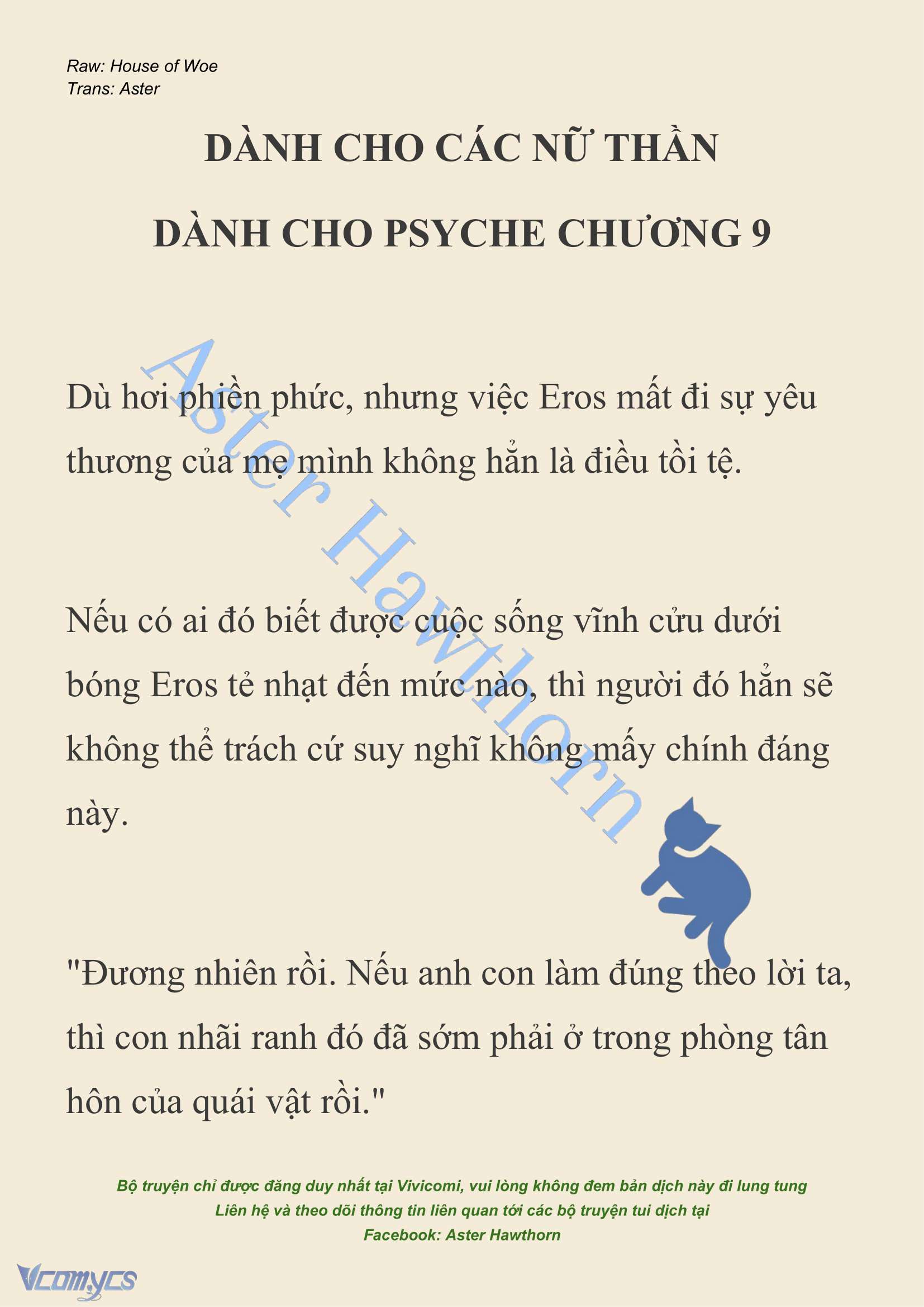 [NOVEL] Dành Cho Các Nữ Thần: Dành cho Psyche Chap 9 - Trang 2