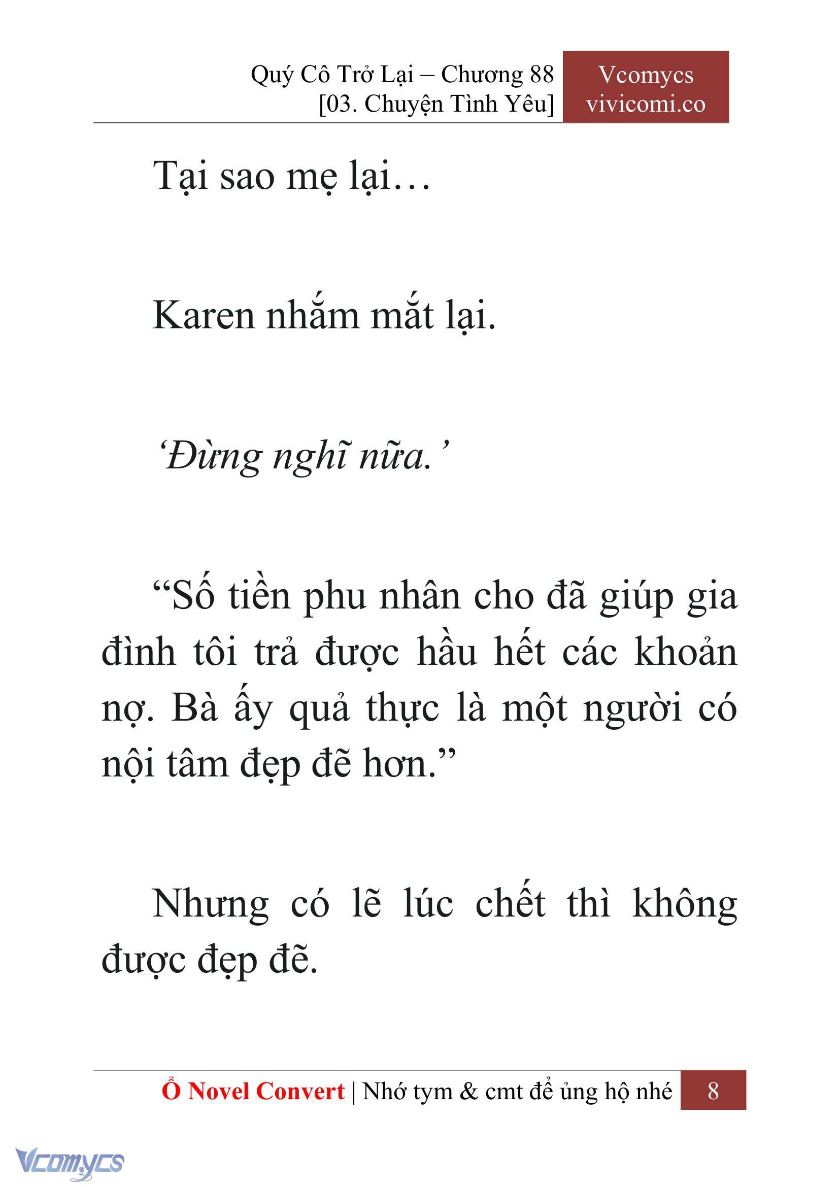 [Novel] Quý Cô Trở Lại Chap 88 - Next Chap 89