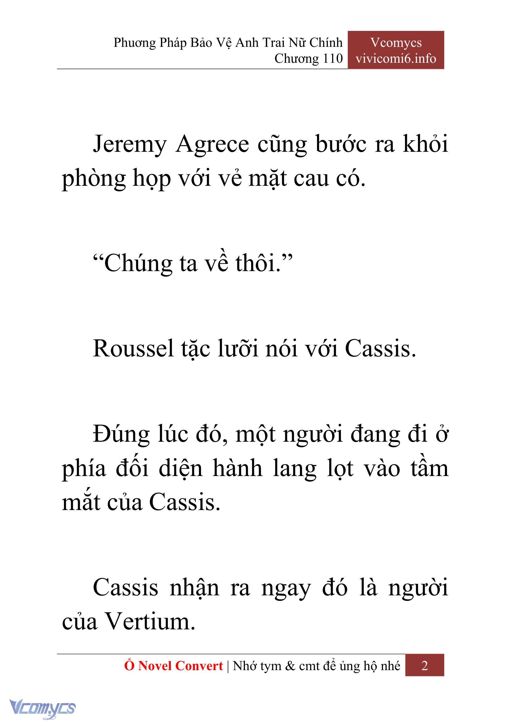 [Novel] Phương Pháp Bảo Vệ Anh Trai Nữ Chính Chap 110 - Trang 2
