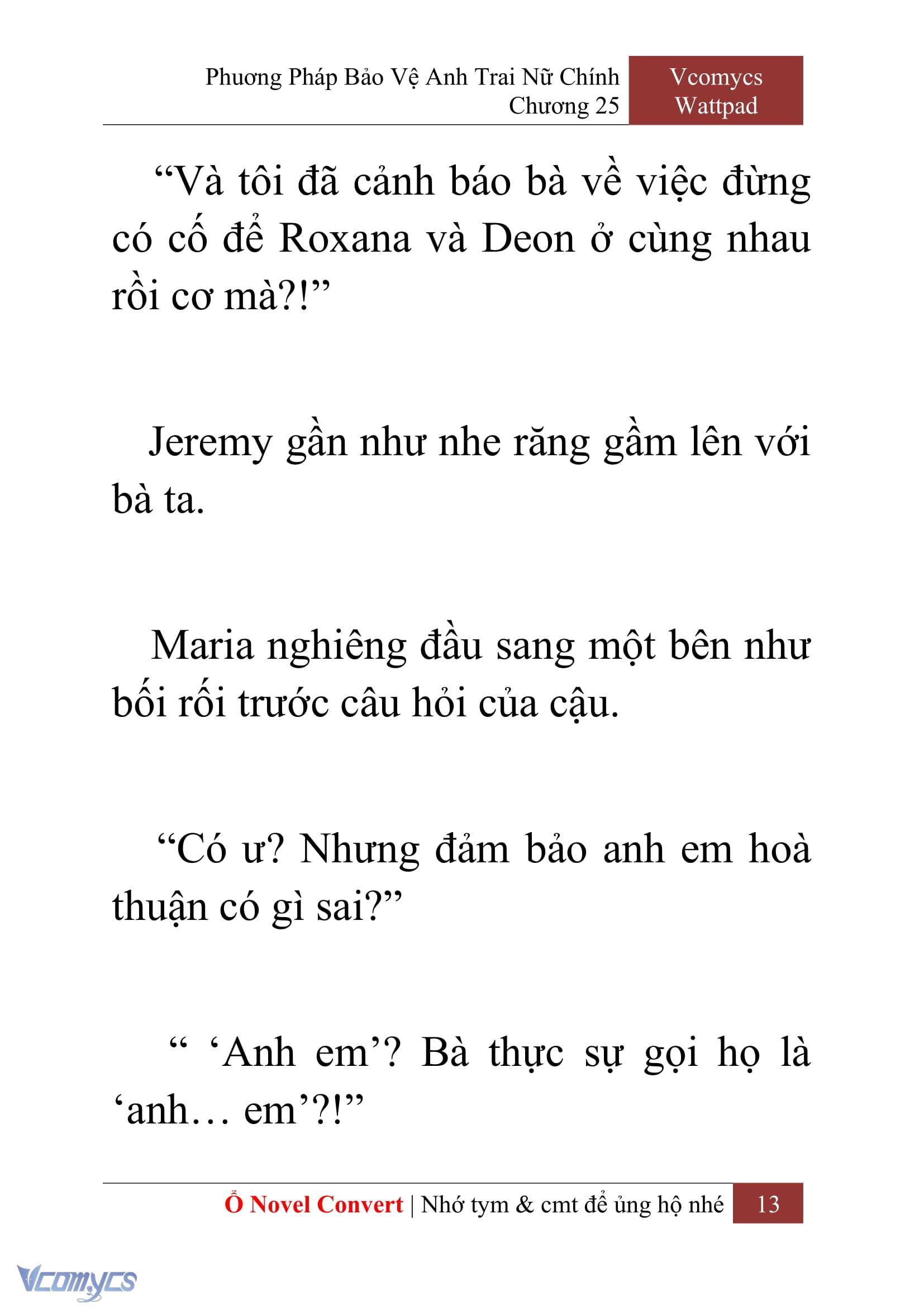 [Novel] Phương Pháp Bảo Vệ Anh Trai Nữ Chính Chap 25 - Trang 2