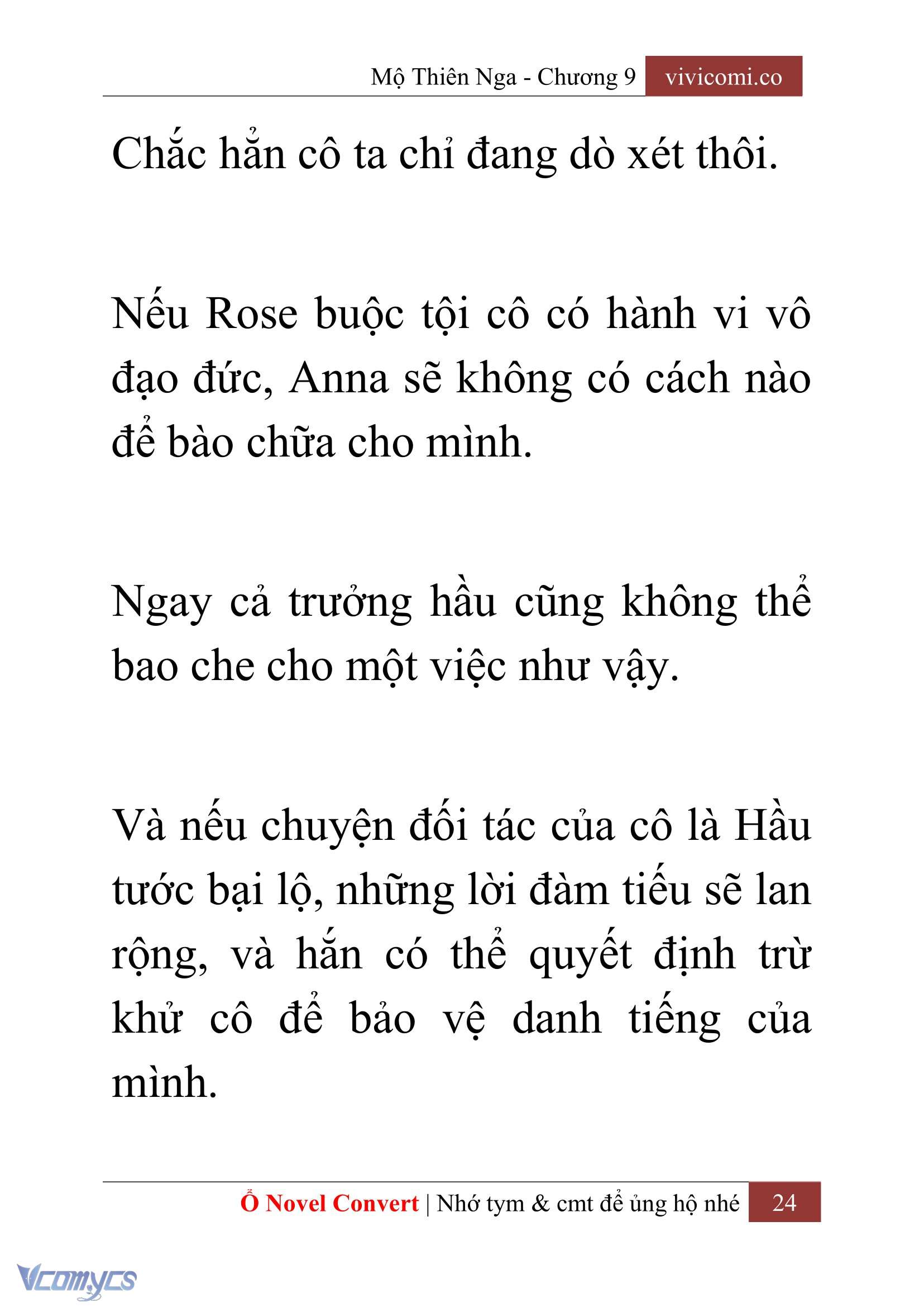 [Novel] Mộ Thiên Nga Chap 9 - Next Chap 10