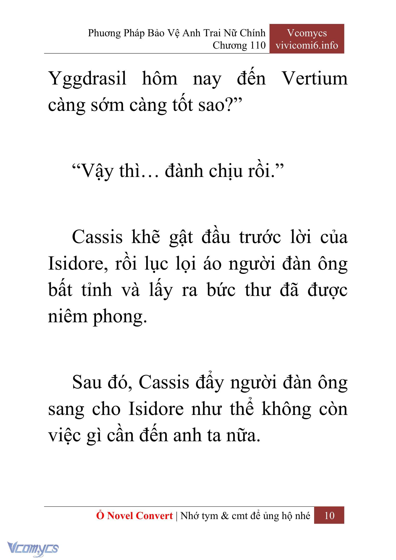 [Novel] Phương Pháp Bảo Vệ Anh Trai Nữ Chính Chap 110 - Trang 2