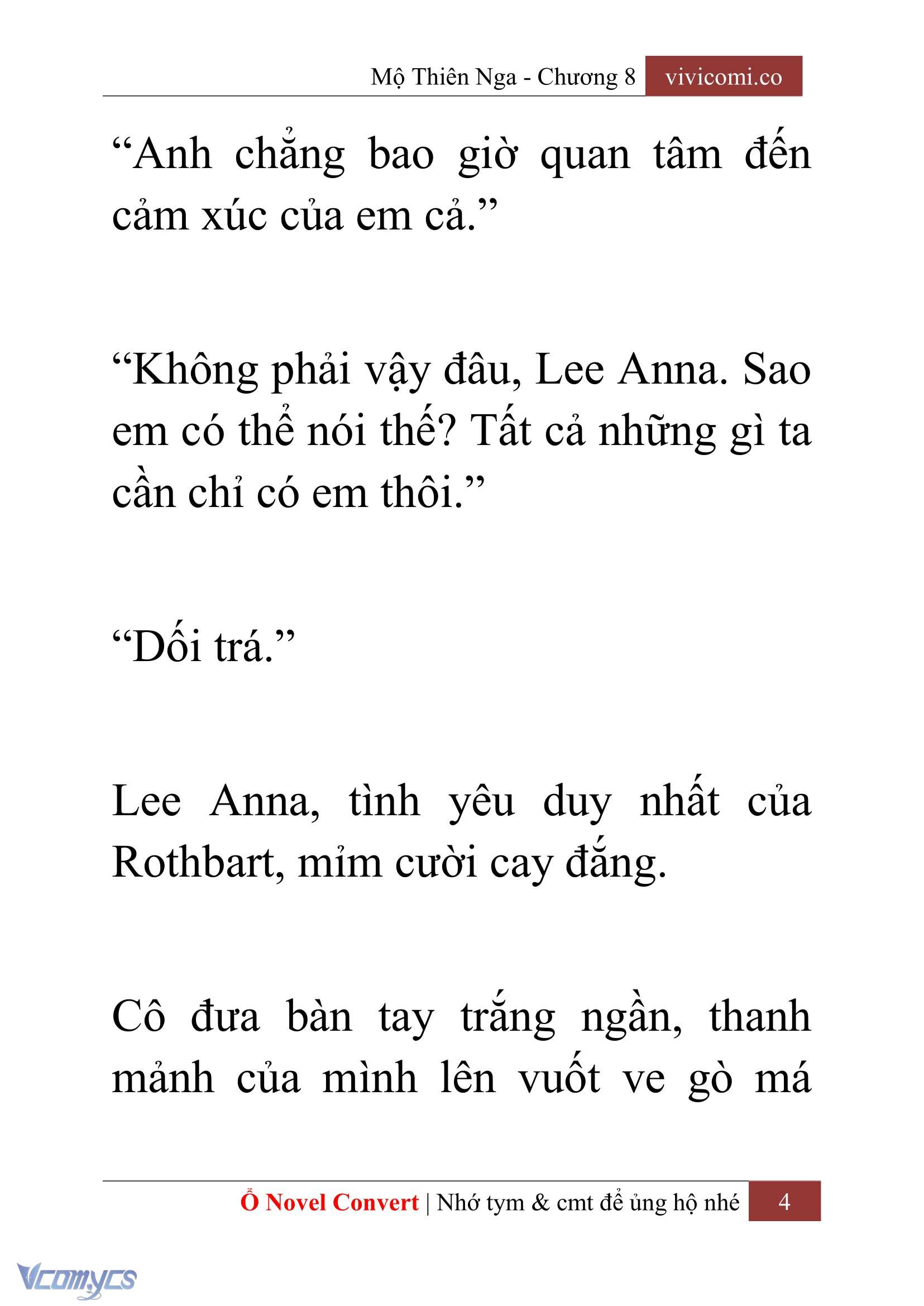 [Novel] Mộ Thiên Nga Chap 8 - Trang 2