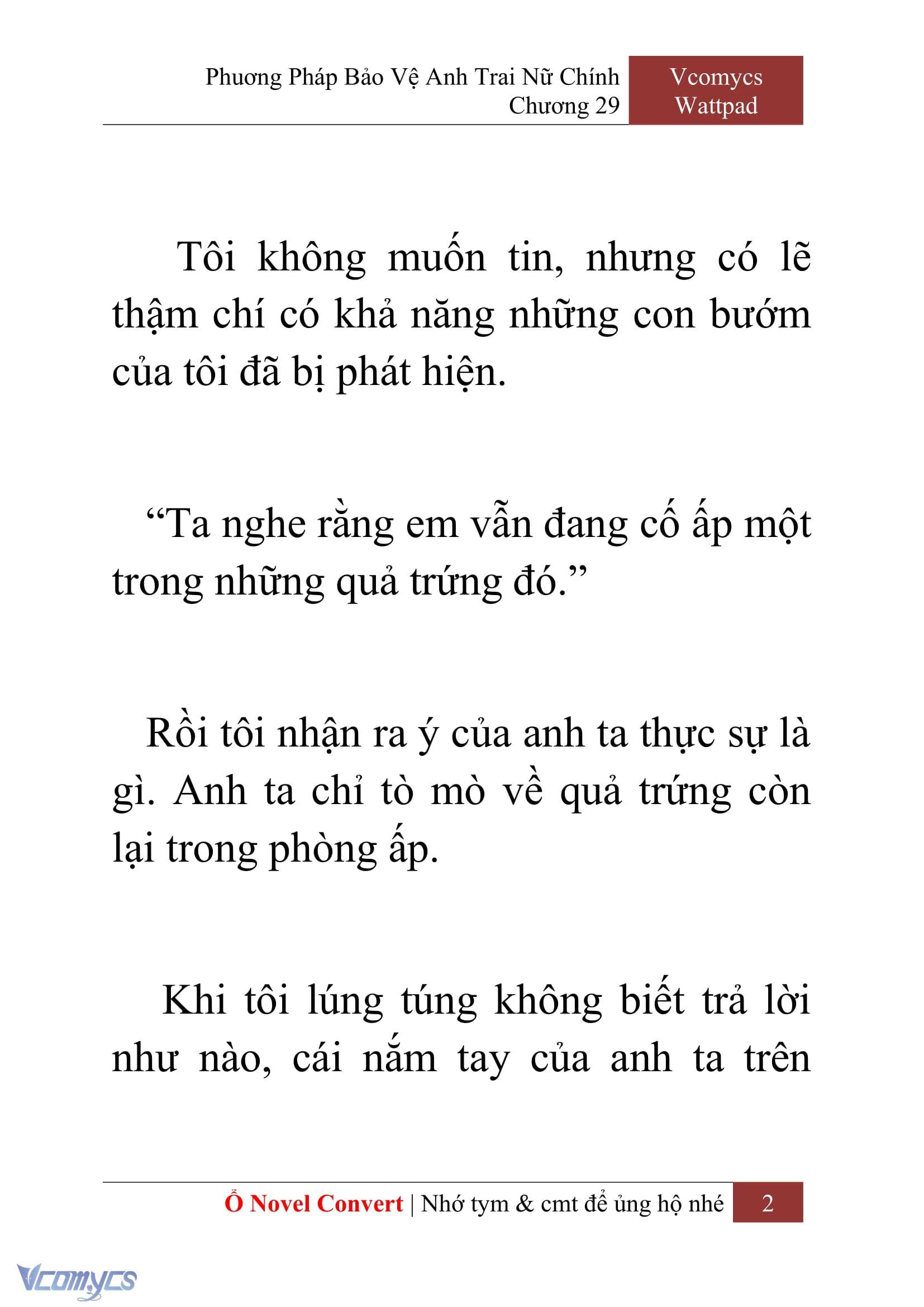 [Novel] Phương Pháp Bảo Vệ Anh Trai Nữ Chính Chap 29 - Trang 2
