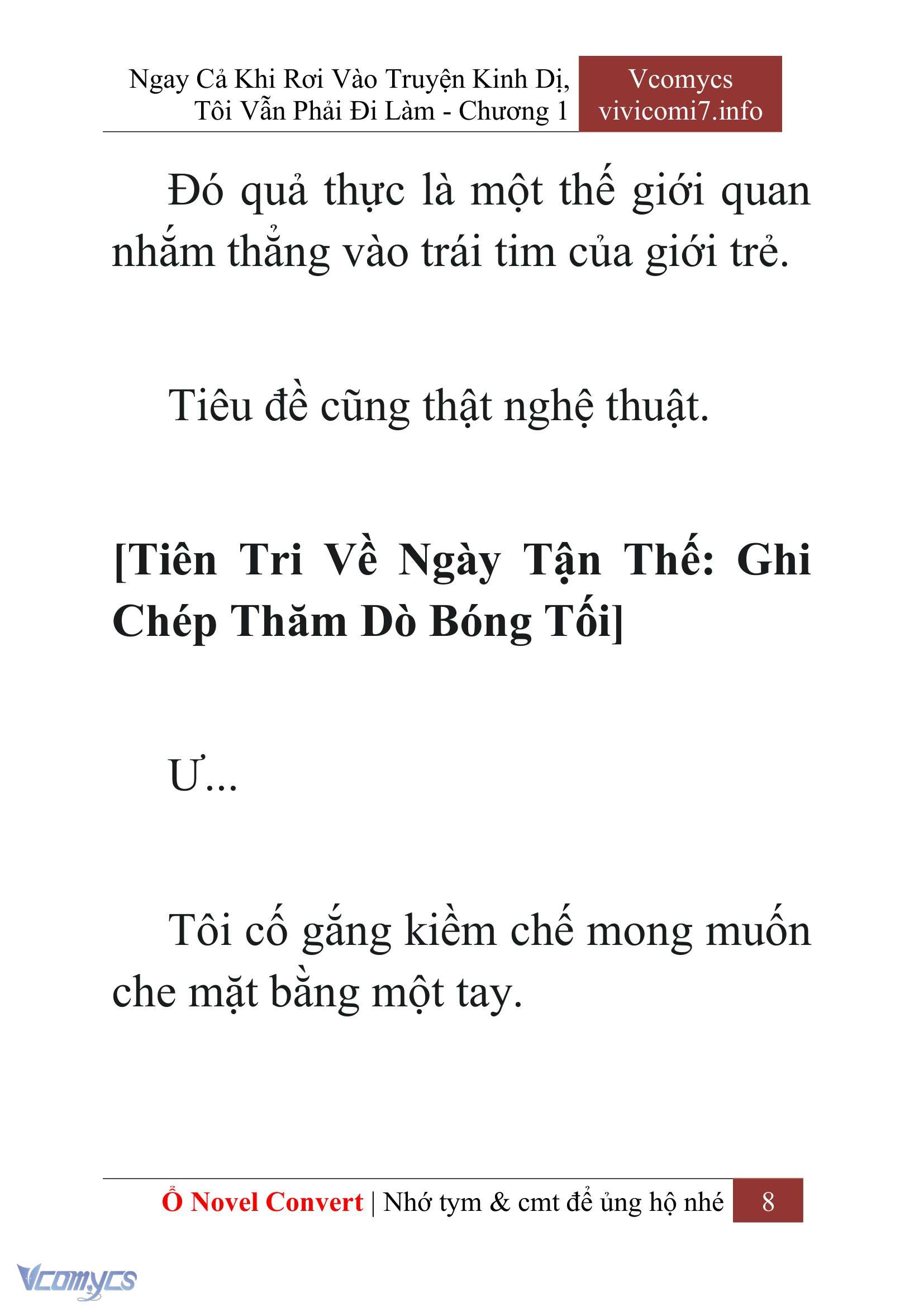 [Novel] Ngay Cả Khi Rơi Vào Truyện Kinh Dị, Tôi Vẫn Phải Đi Làm Chap 1 - Trang 2