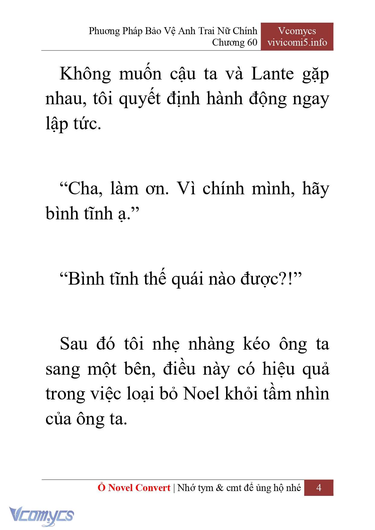 [Novel] Phương Pháp Bảo Vệ Anh Trai Nữ Chính Chap 60 - Trang 2