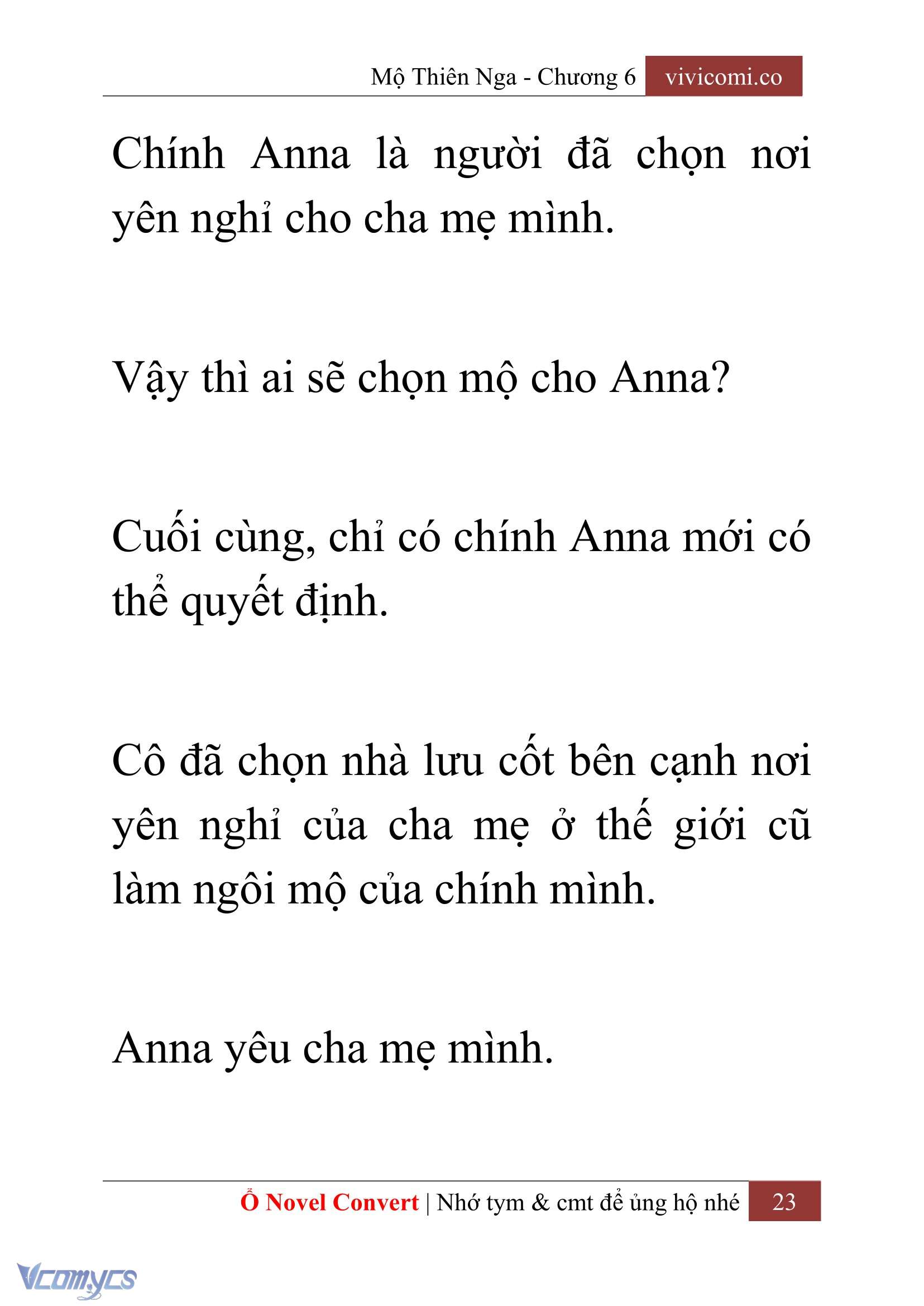 [Novel] Mộ Thiên Nga Chap 6 - Trang 2