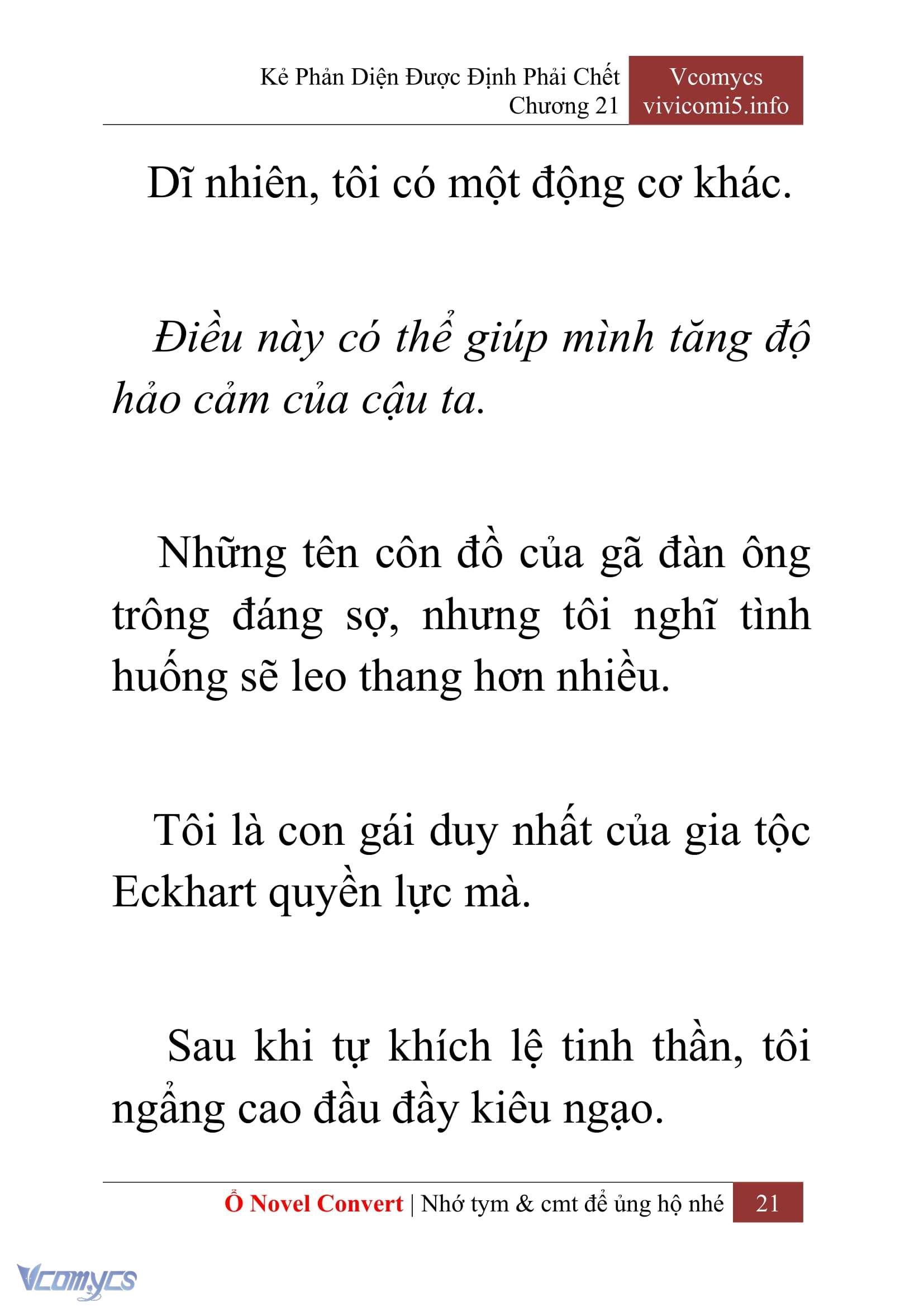 [Novel] Kẻ Phản Diện Được Định Phải Chết Chap 21 - Trang 2