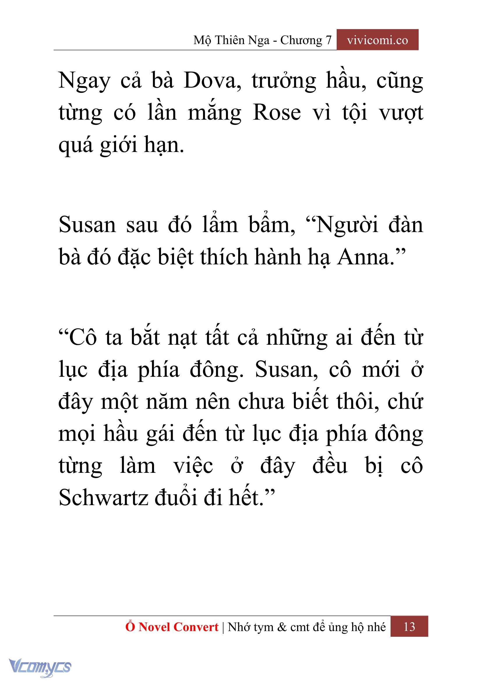 [Novel] Mộ Thiên Nga Chap 7 - Trang 2