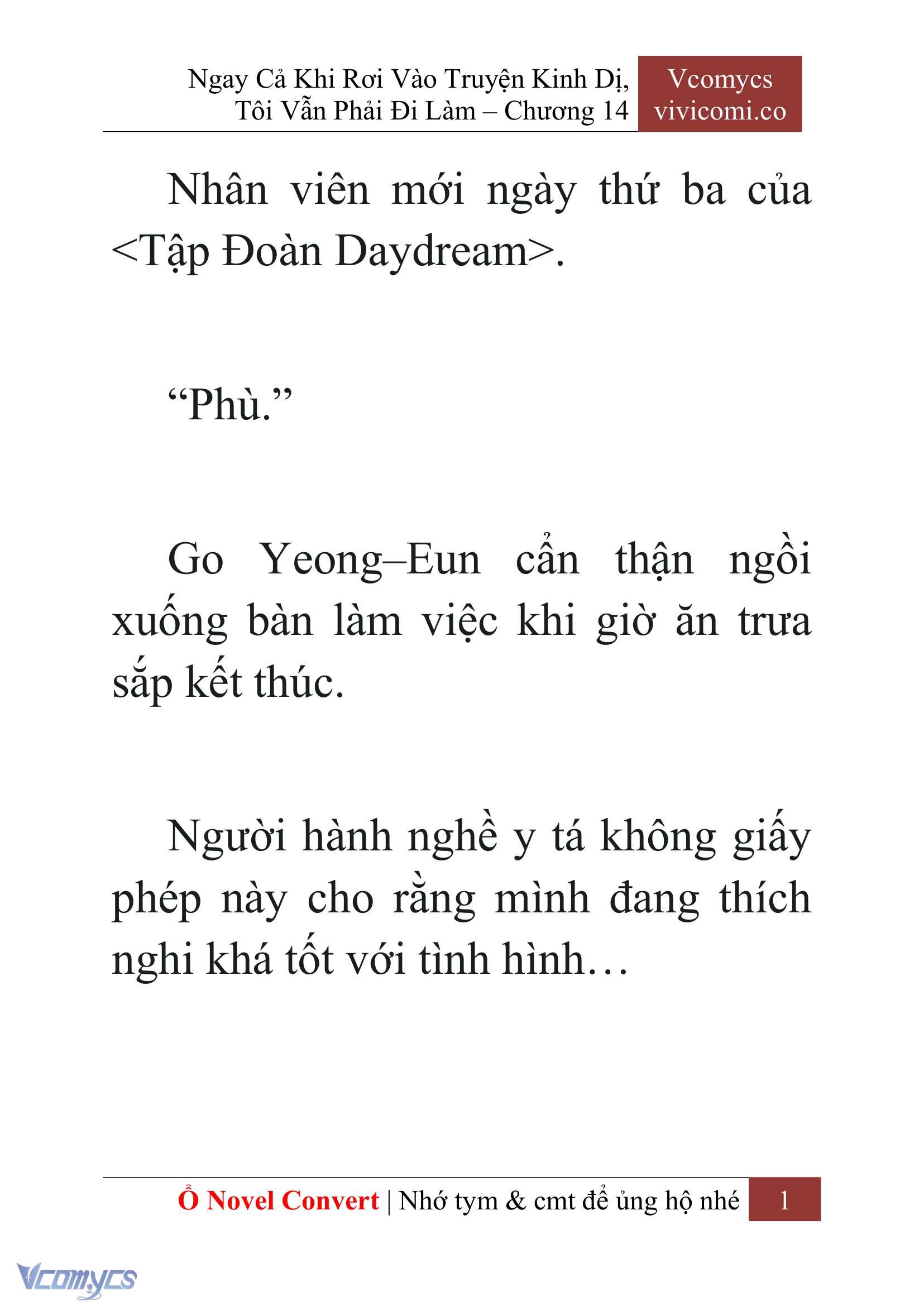 [Novel] Ngay Cả Khi Rơi Vào Truyện Kinh Dị, Tôi Vẫn Phải Đi Làm Chap 14 - Trang 2