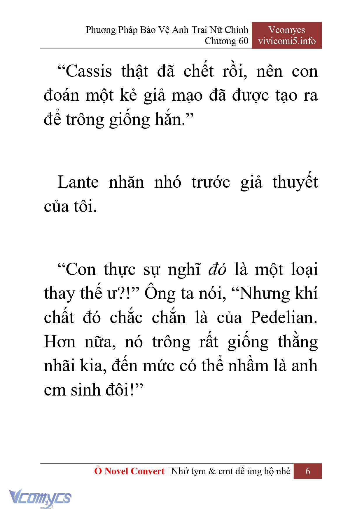 [Novel] Phương Pháp Bảo Vệ Anh Trai Nữ Chính Chap 60 - Trang 2