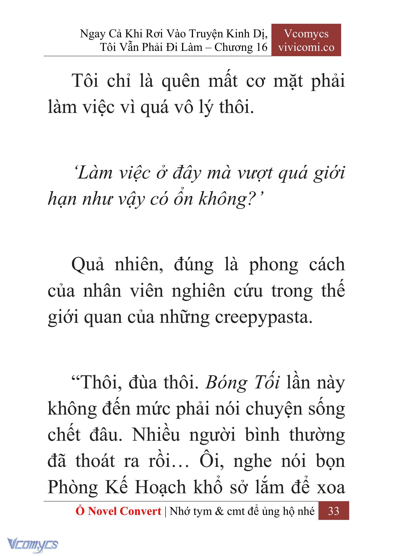 [Novel] Ngay Cả Khi Rơi Vào Truyện Kinh Dị, Tôi Vẫn Phải Đi Làm Chap 16 - Trang 2