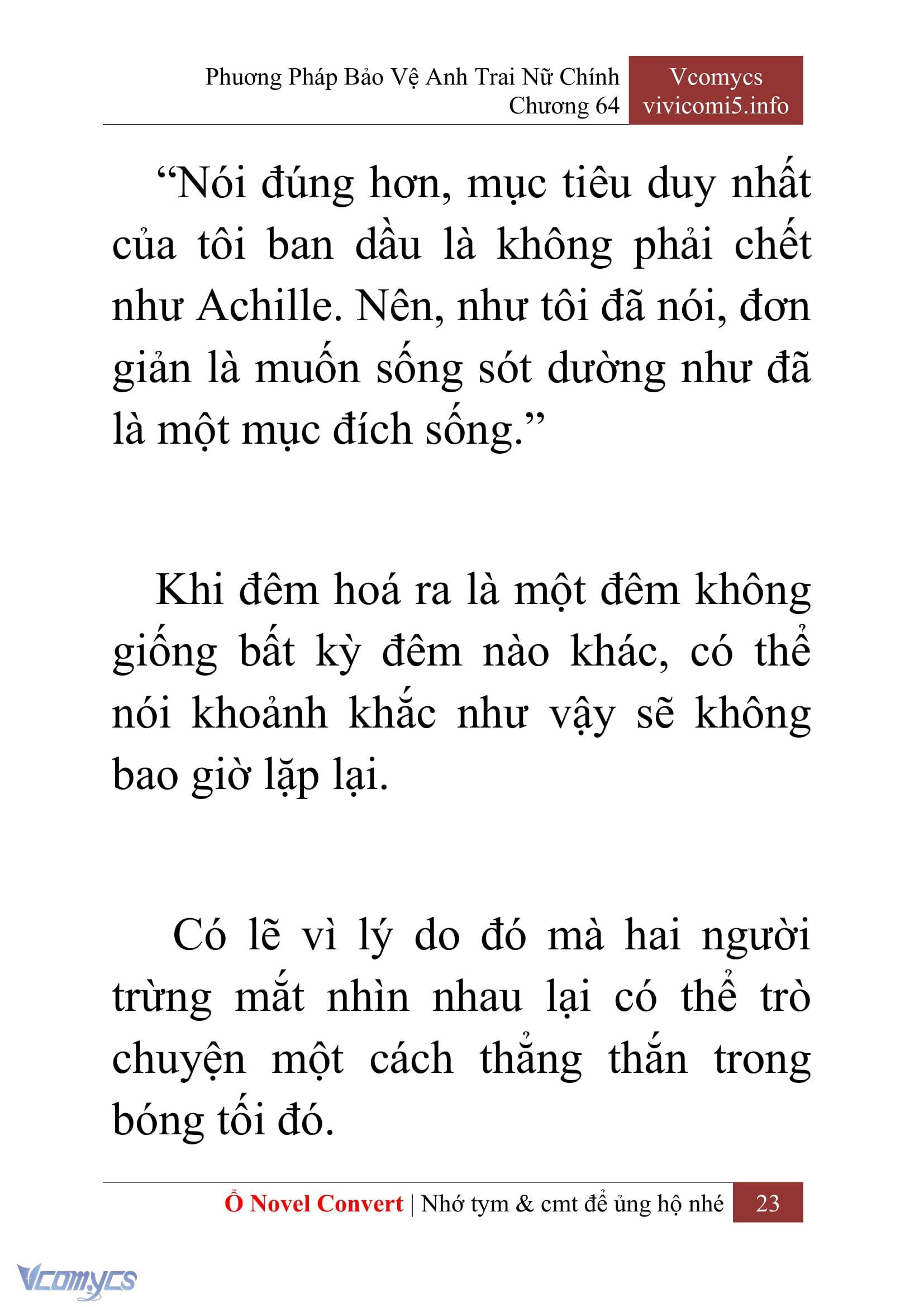 [Novel] Phương Pháp Bảo Vệ Anh Trai Nữ Chính Chap 64 - Trang 2