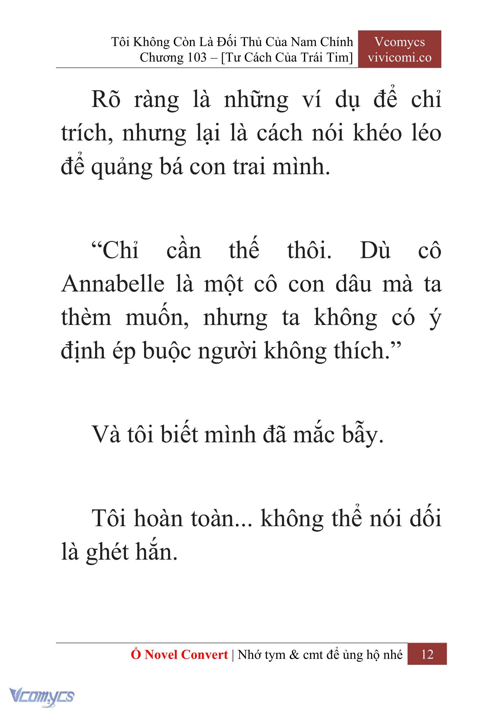 [Novel] Tôi Không Còn Là Đối Thủ Của Nam Chính Chap 103 - Trang 2