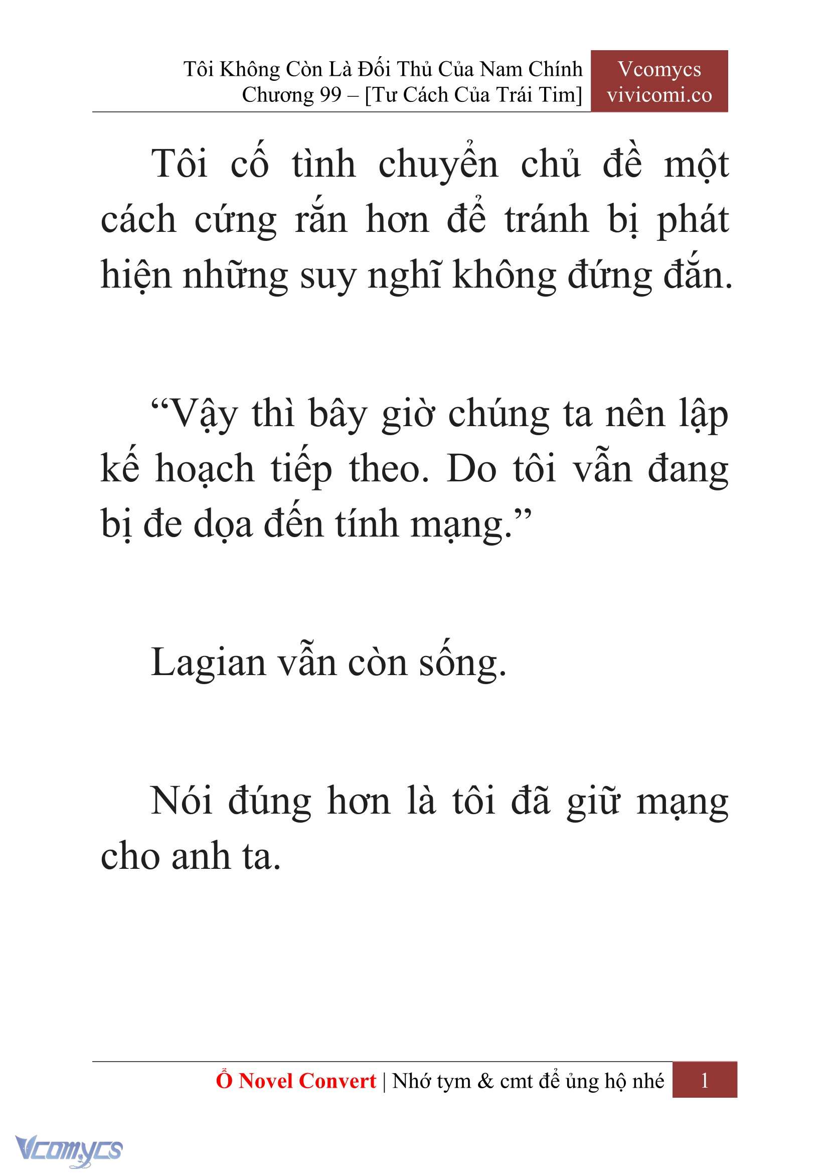 [Novel] Tôi Không Còn Là Đối Thủ Của Nam Chính Chap 99 - Trang 2