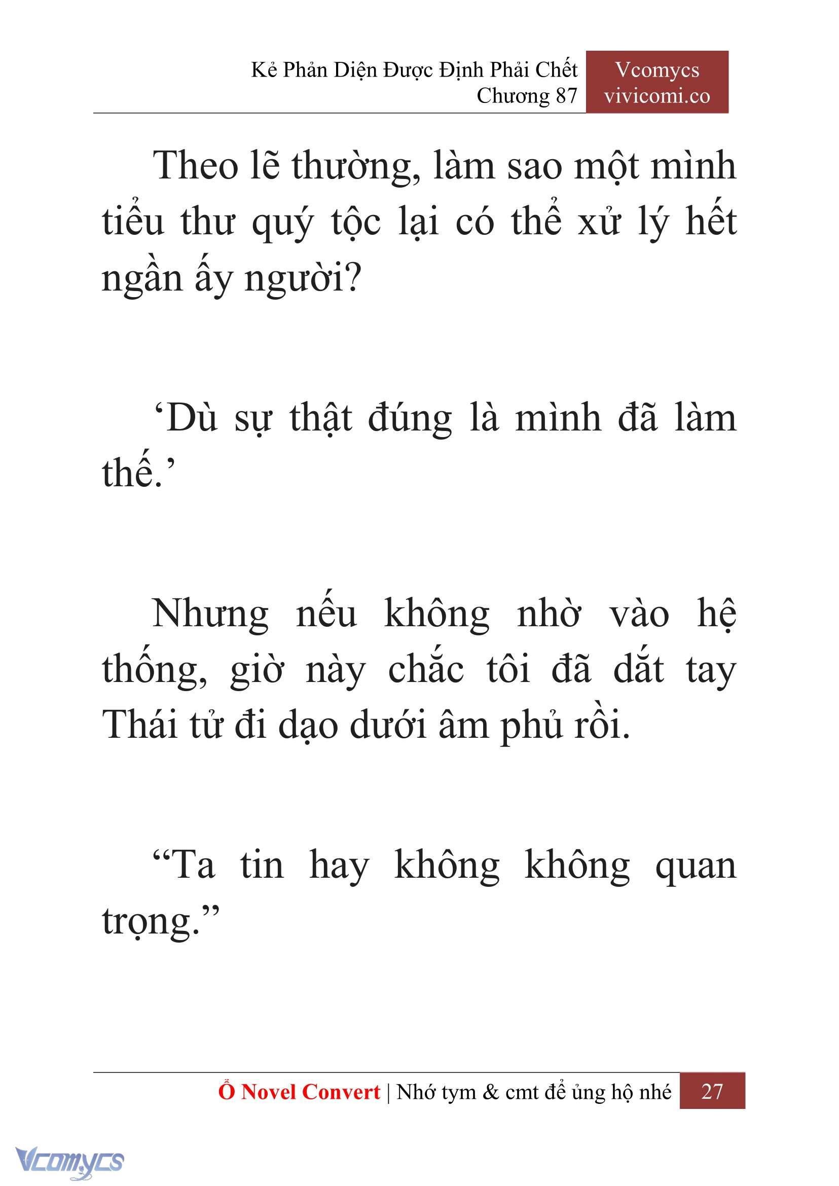 [Novel] Kẻ Phản Diện Được Định Phải Chết Chap 87 - Trang 2
