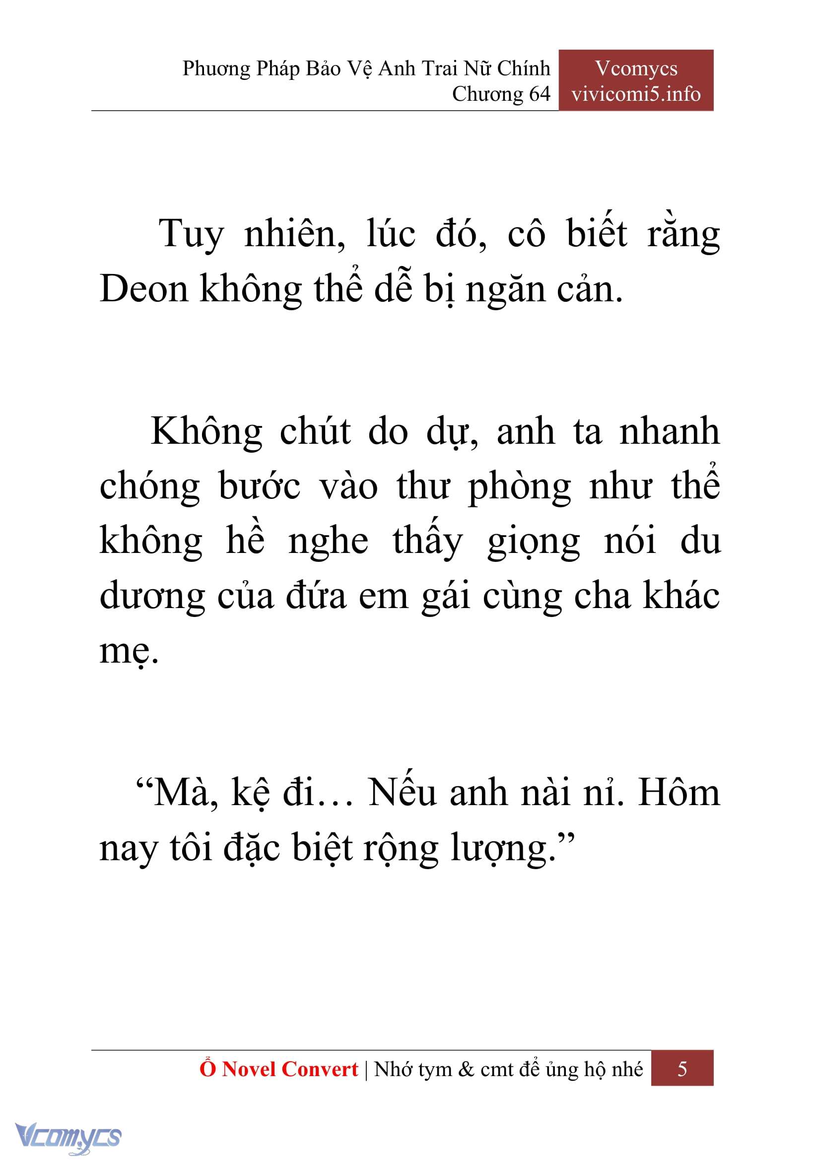 [Novel] Phương Pháp Bảo Vệ Anh Trai Nữ Chính Chap 64 - Trang 2