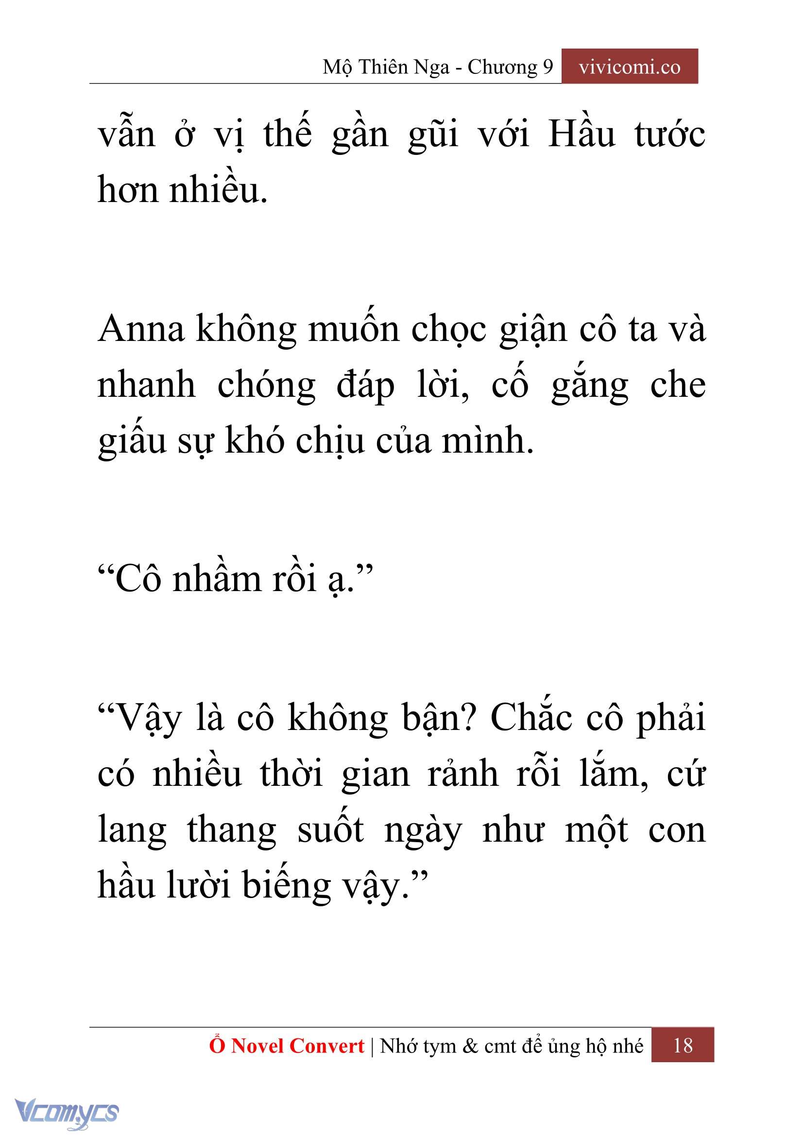 [Novel] Mộ Thiên Nga Chap 9 - Next Chap 10