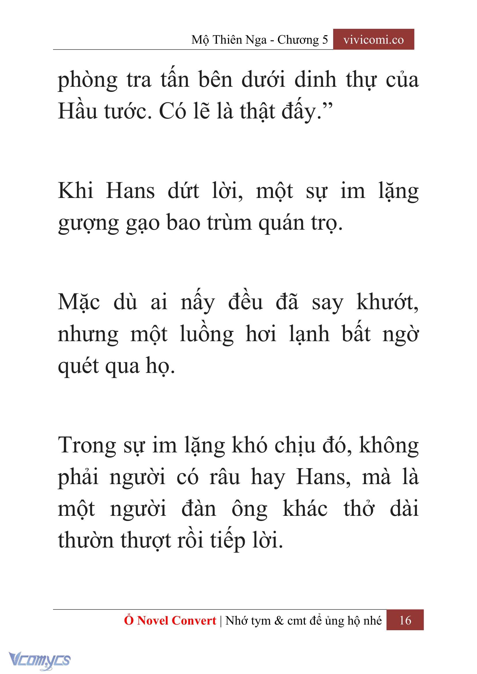 [Novel] Mộ Thiên Nga Chap 5 - Trang 2
