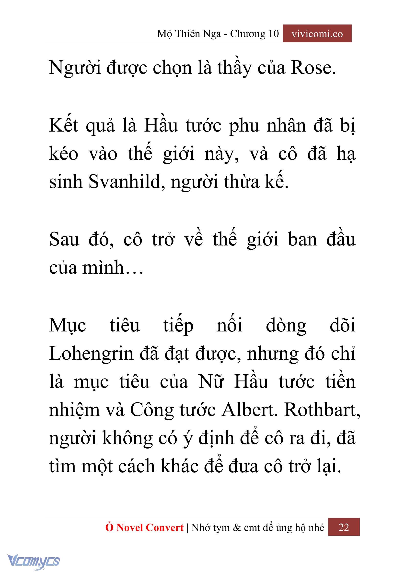 [Novel] Mộ Thiên Nga Chap 10 - Next 