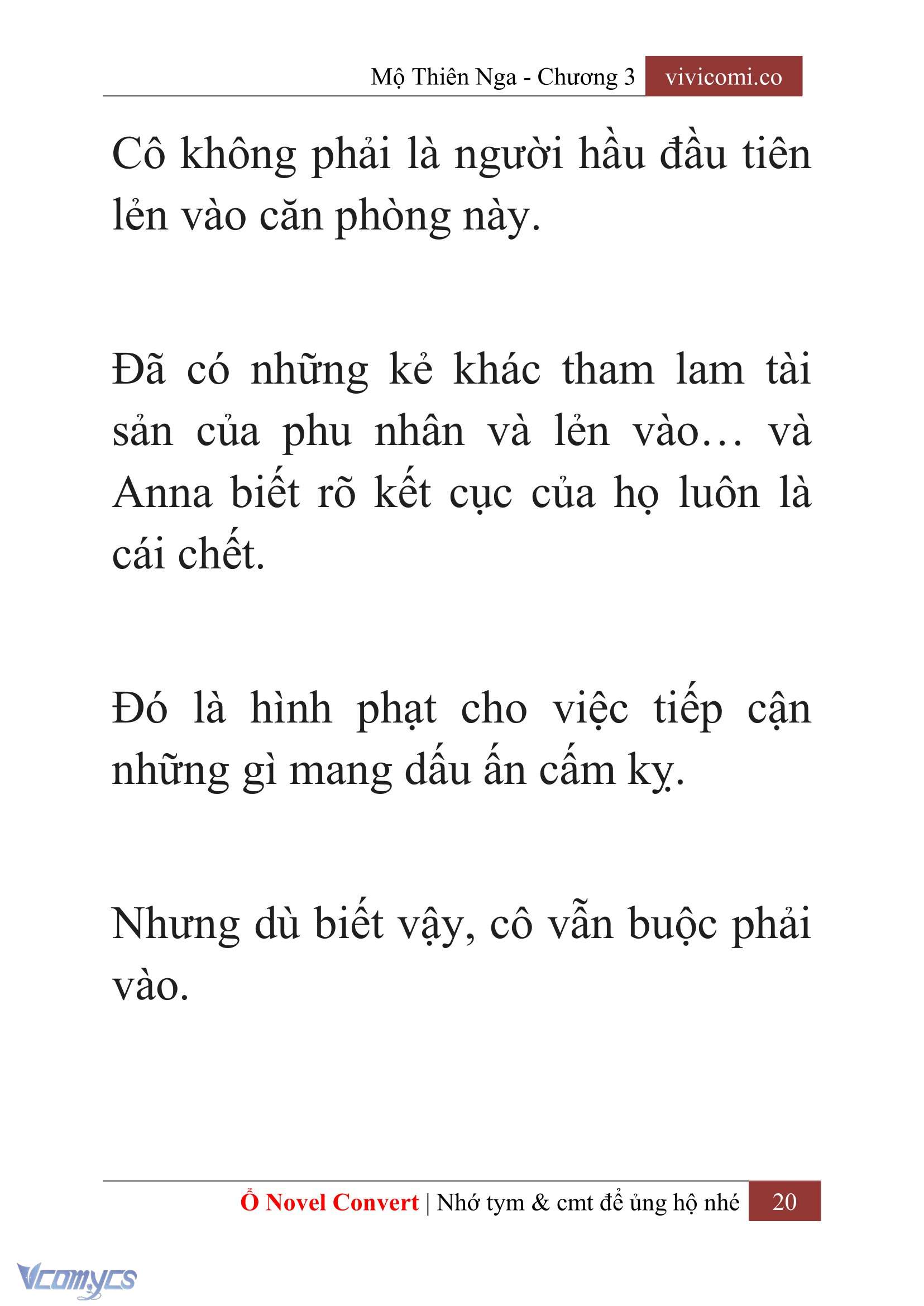 [Novel] Mộ Thiên Nga Chap 3 - Trang 2